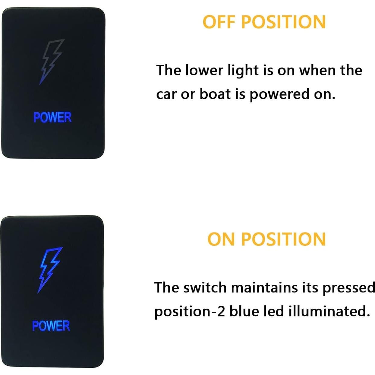 Interruptor pulsador LED azul 3A 12V para Toyota
