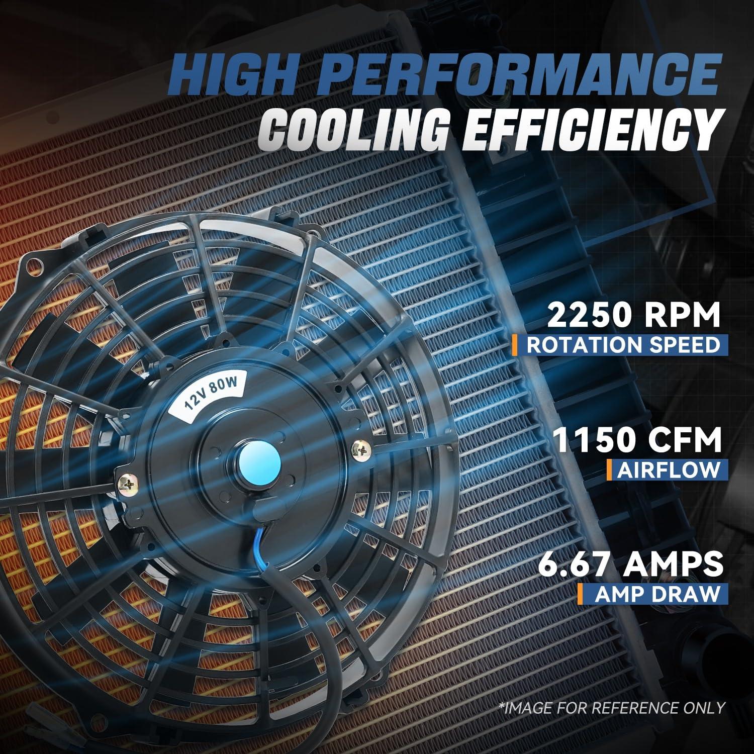 Ventilador de Radiador Eléctrico Auto Dynasty 9" con Termostato