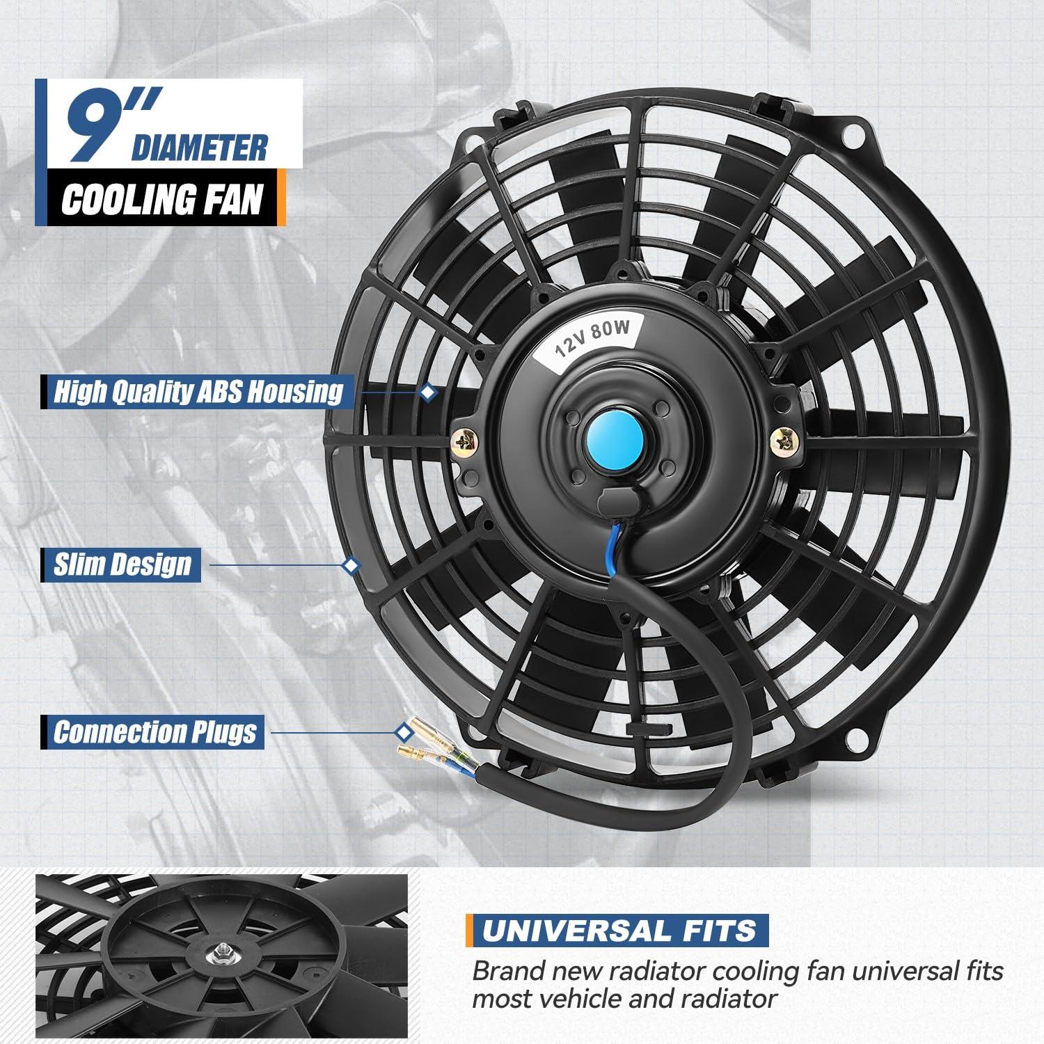 Ventilador de Radiador Eléctrico Auto Dynasty 9" con Termostato