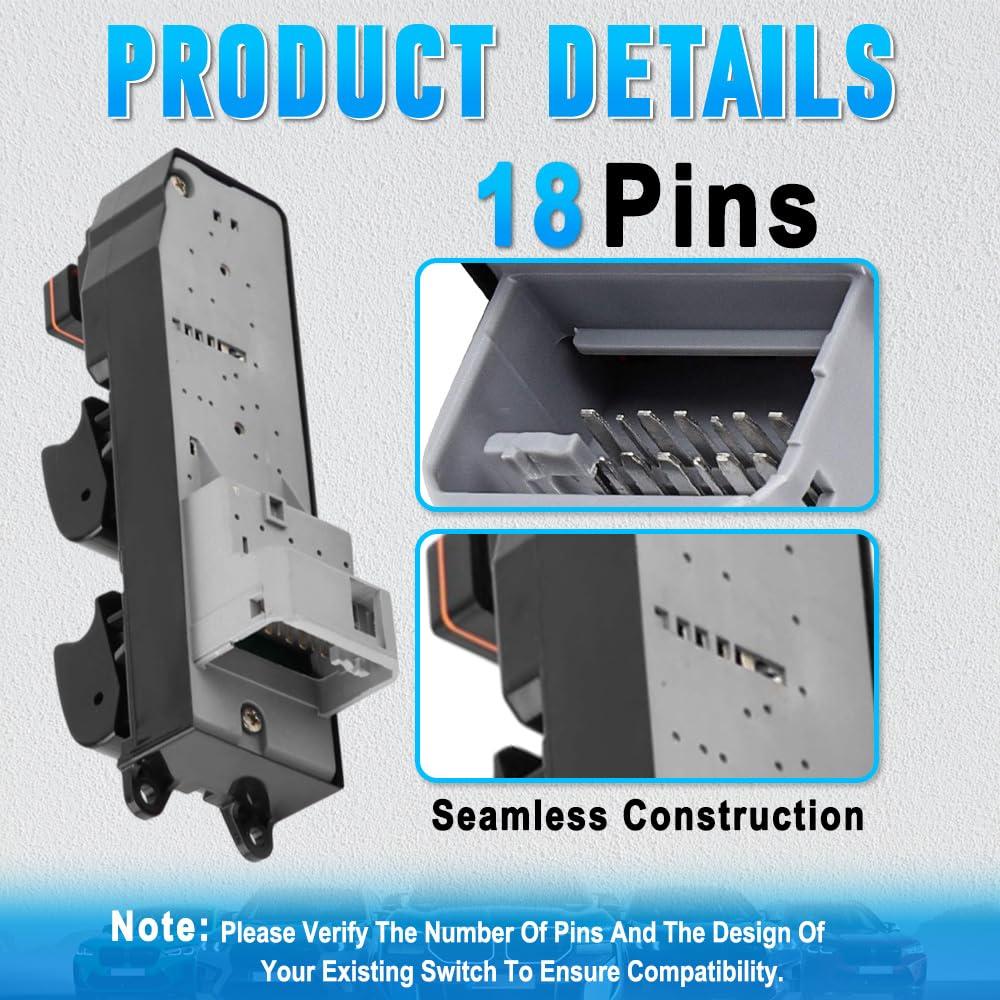 Interruptor de Ventana Eléctrica Riloer 18 Pines Toyota 2004-2015