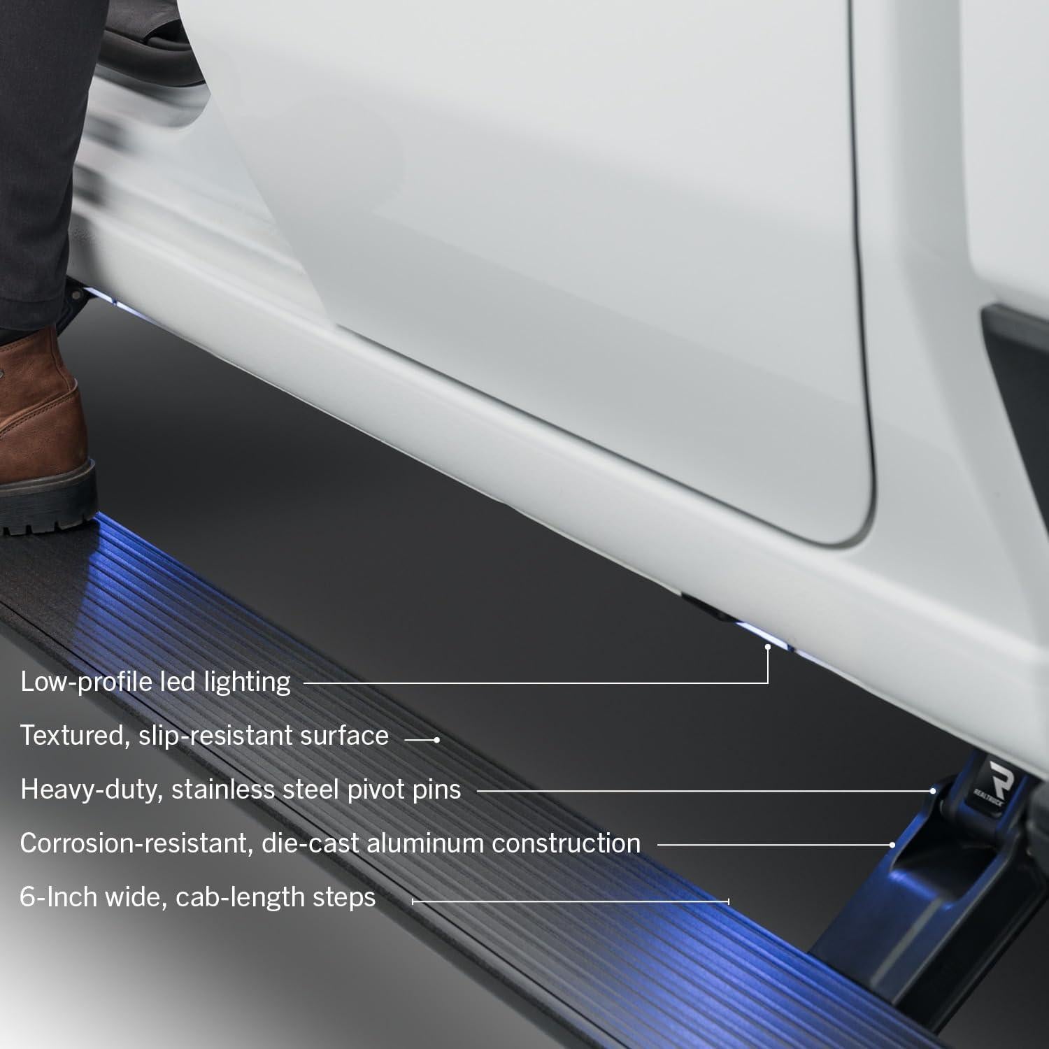 Pasos de Carga Eléctricos AMP Research PowerStep para Toyota Hilux 2015-2018