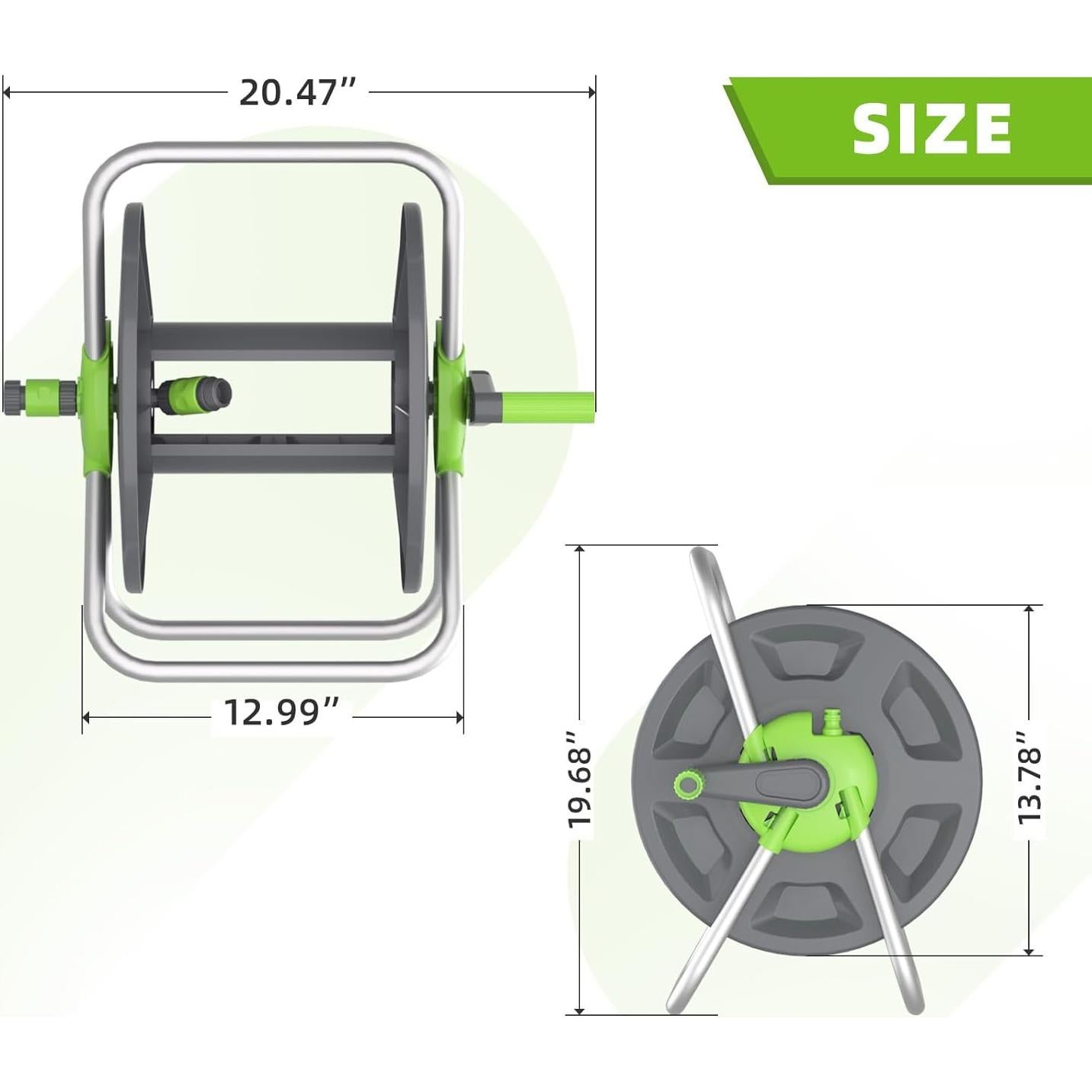 Carro de Enrollar Manguera YESTAR 147 Pies Verde Montable