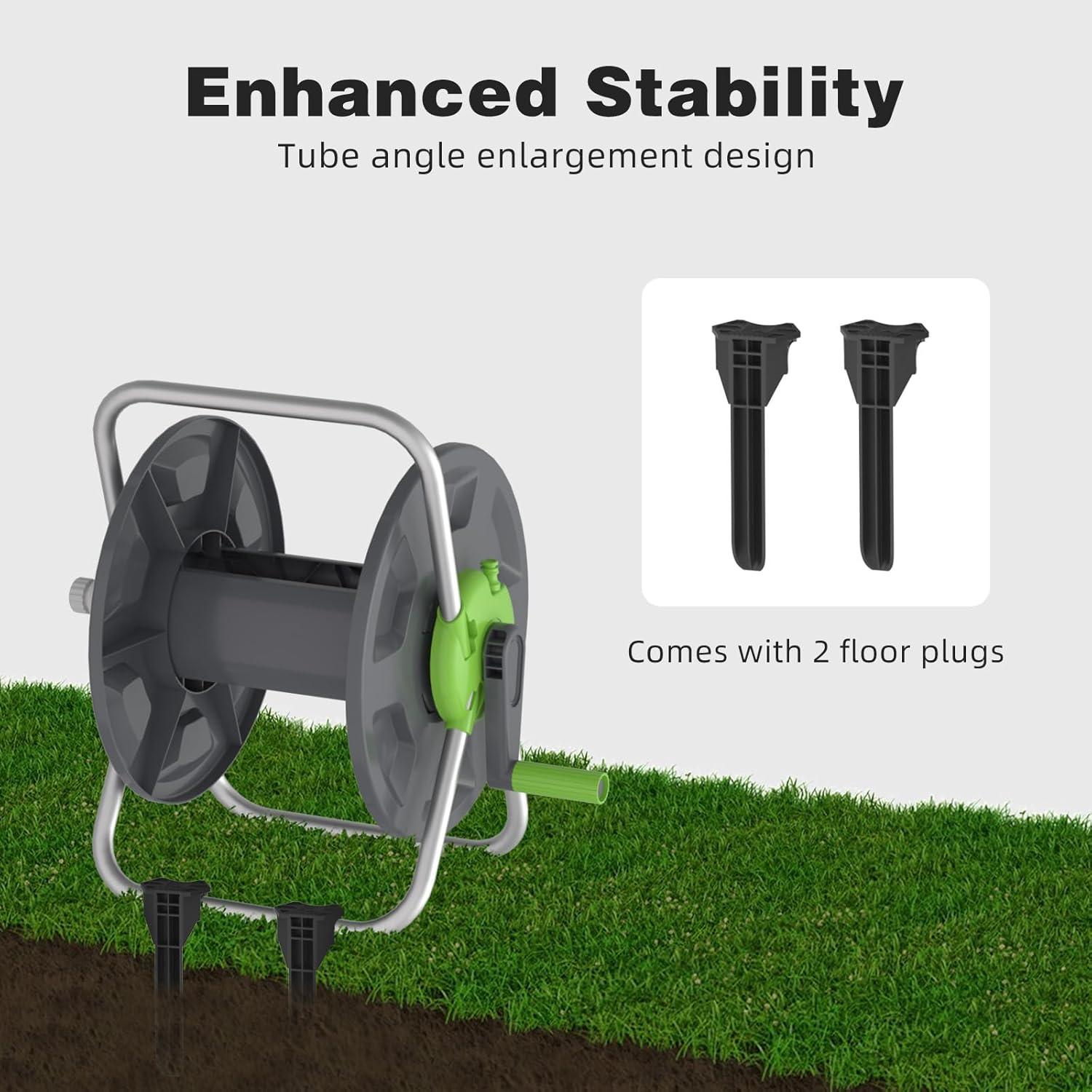 Carro de Enrollar Manguera YESTAR 147 Pies Verde Montable