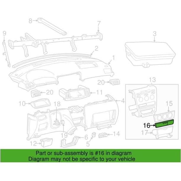 Bezel Inferior Panel de Instrumentos Toyota Corolla 2003-2008