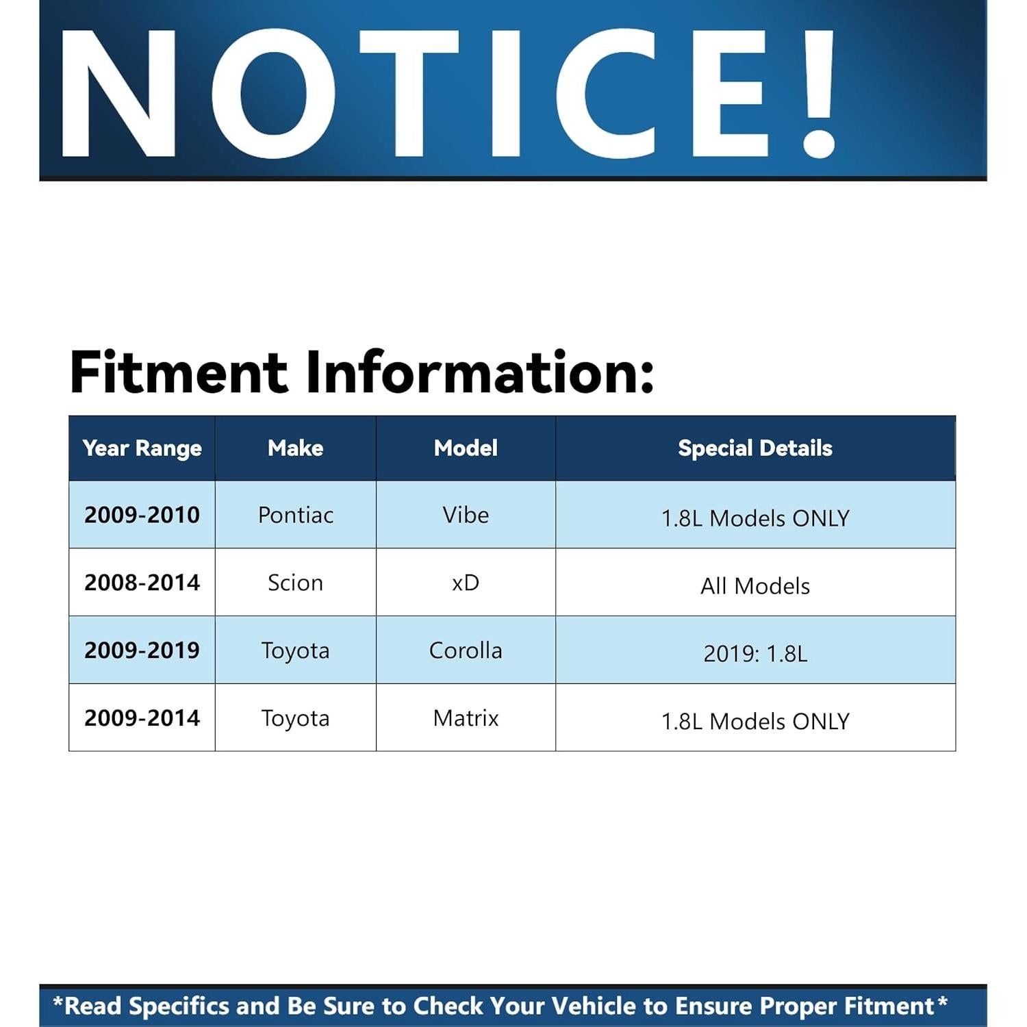 Kit de frenos delantero Detroit Axle para Toyota Corolla 09-19