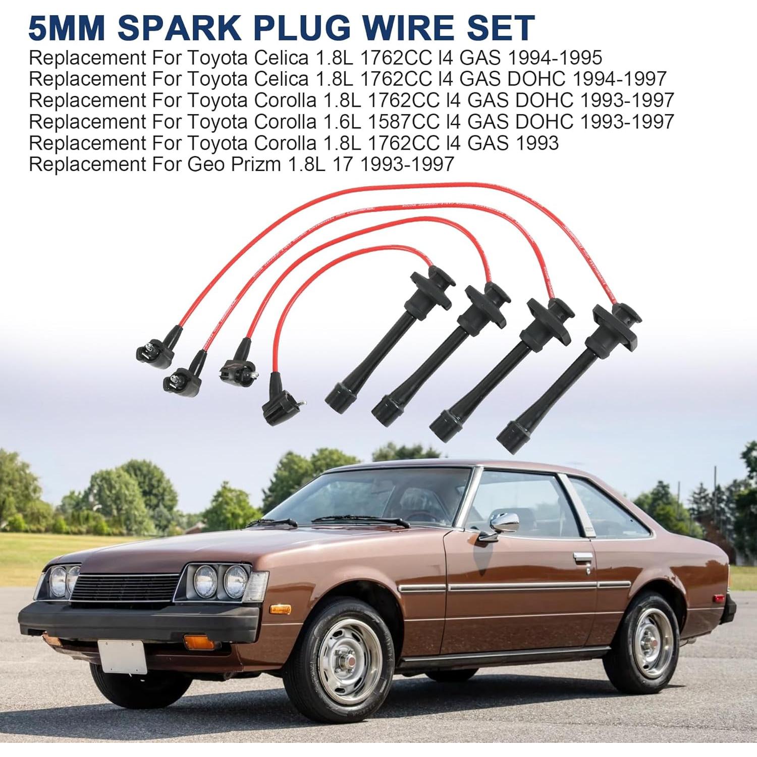 Juego de Cables de Bujías 5MM JDMSPEED para Toyota y Geo