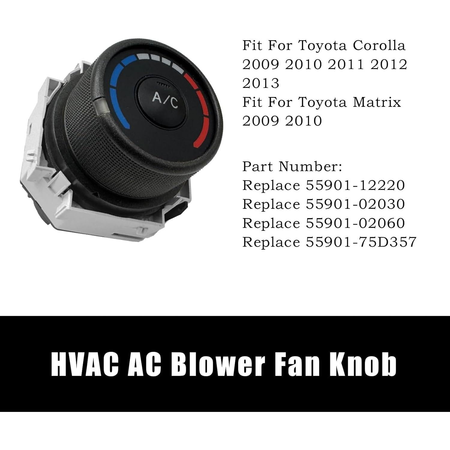 Perilla de Control del Ventilador HVAC Toyota Corolla 2009-2013