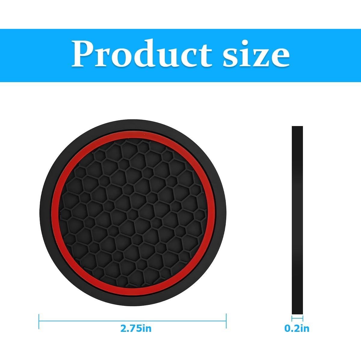 Mandark 4 Posavasos Antideslizantes para Coche 6.99 cm