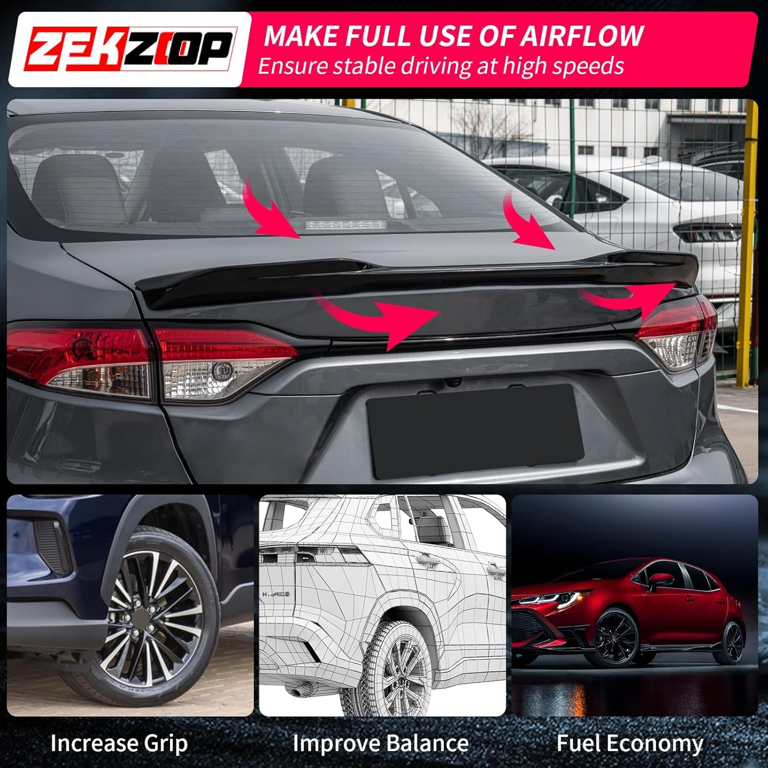 Alerón Trasero Zekzoop para Toyota Corolla 2020-2025 Negro
