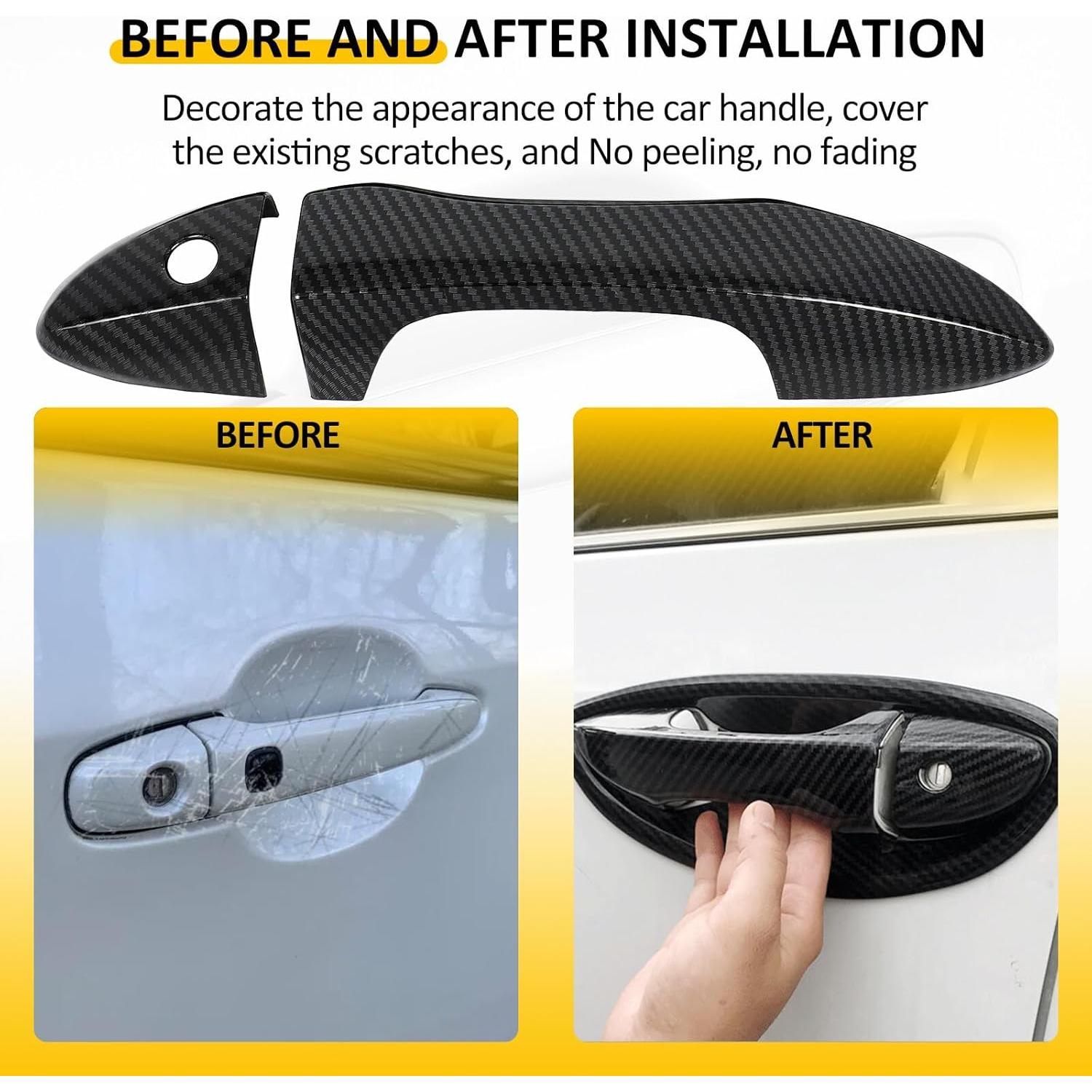 Cubiertas de Manija de Puerta OCPTY 4 Piezas para Toyota Corolla 2014-2018