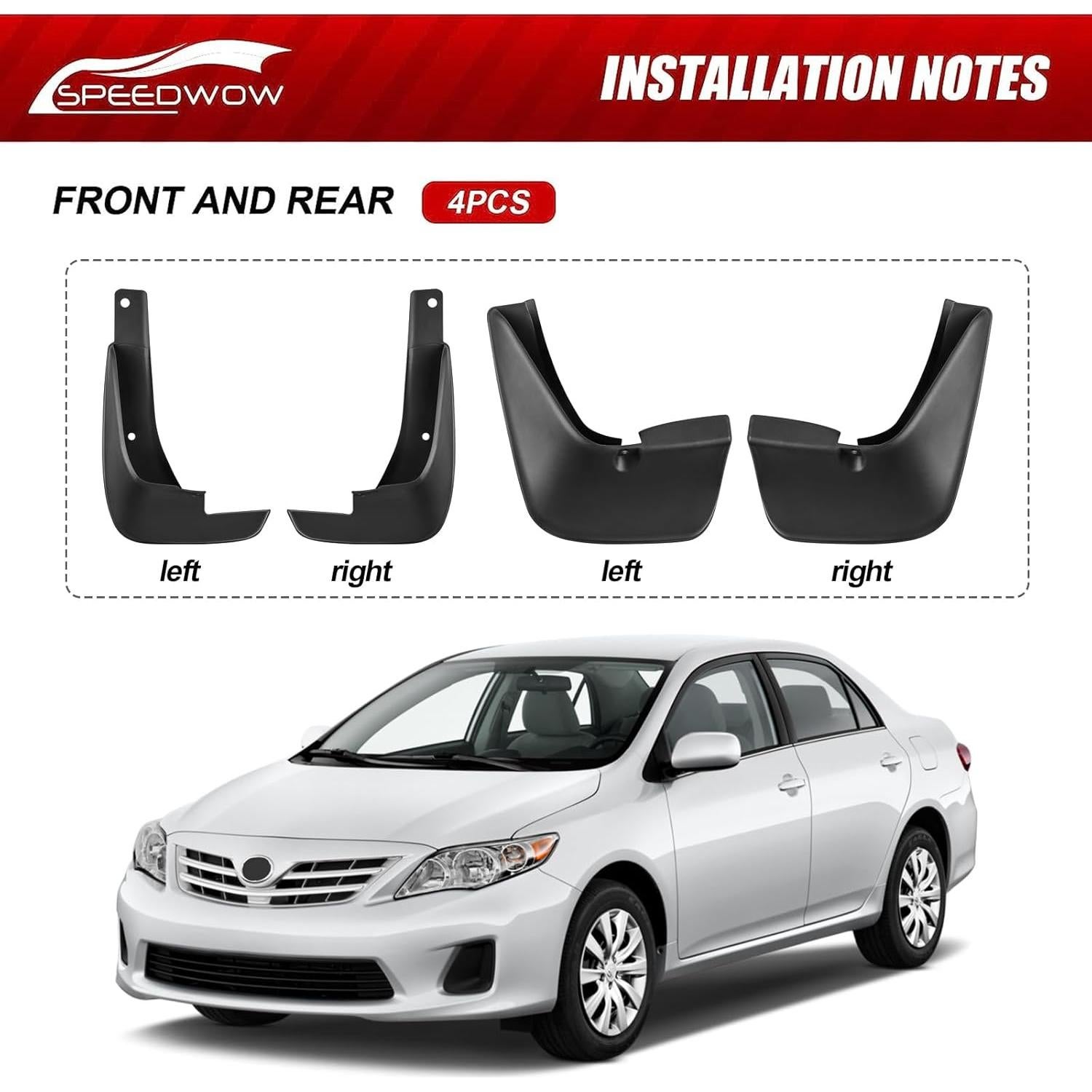 Guardabarros SPEEDWOW para Toyota Corolla 2003-2008 - Juego de 4