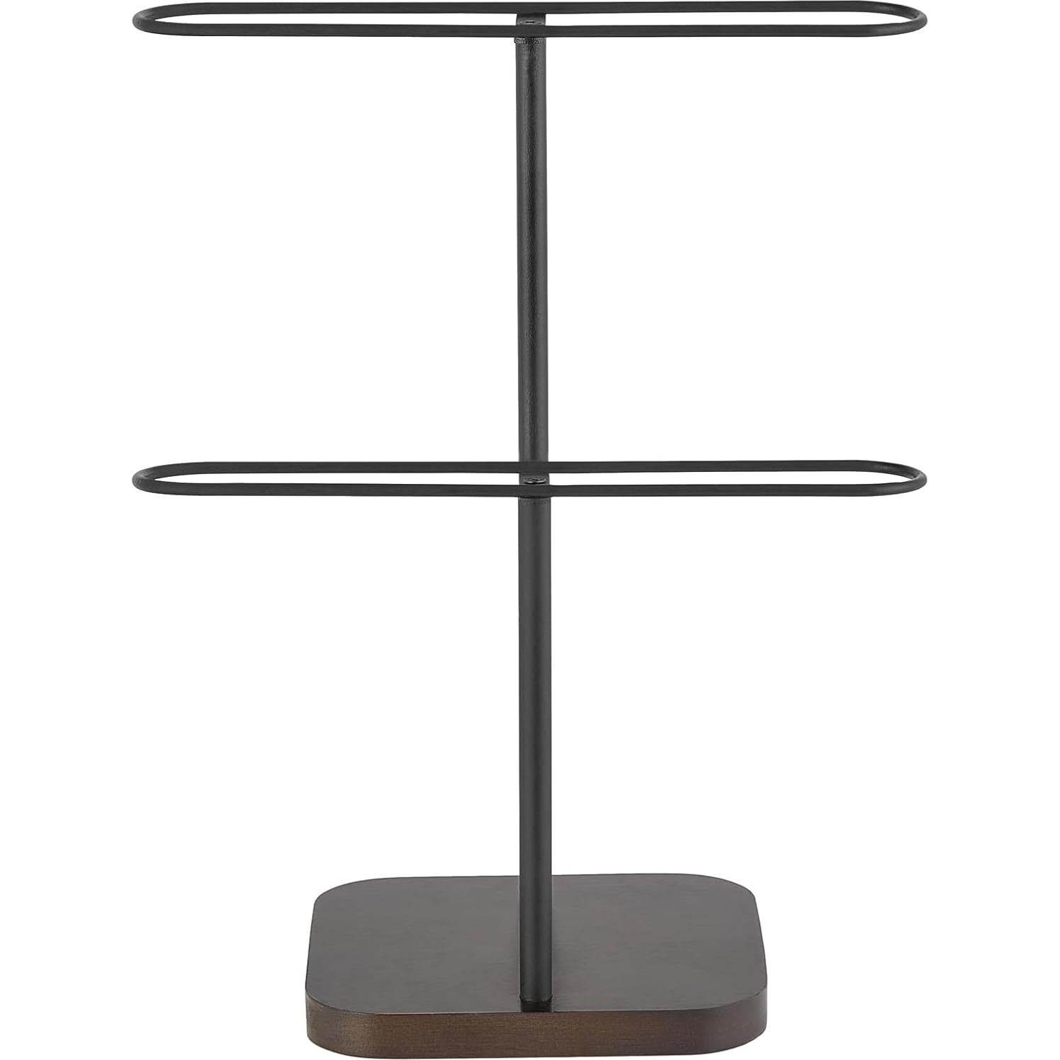 Organizador de Gafas Mkono 24 Pares 2 Niveles Metal y Madera Negro