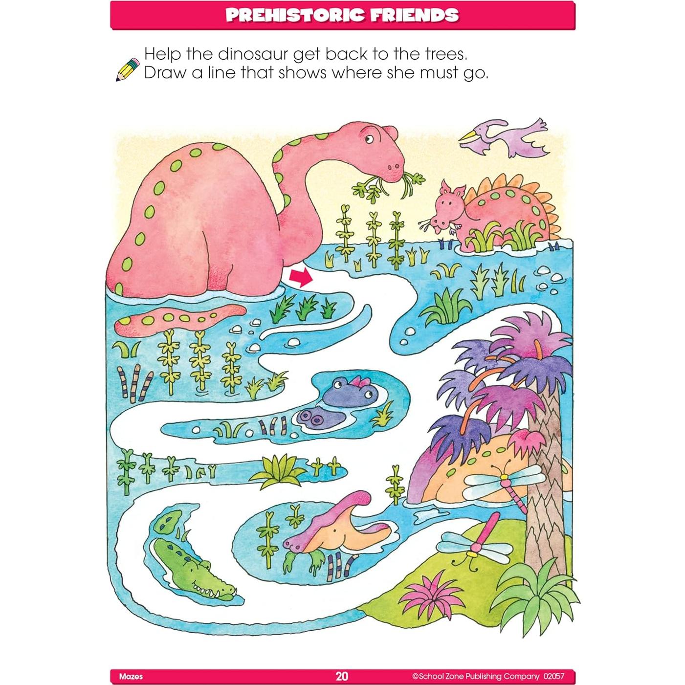 School Zone Mazes Workbook: 32 Pages, Preschool, Kindergarten, Maze Puzzles, Wide Paths, Colorful Pictures, Problem-Solving, Ages 3 to 5 (Get Ready! Book Series)
