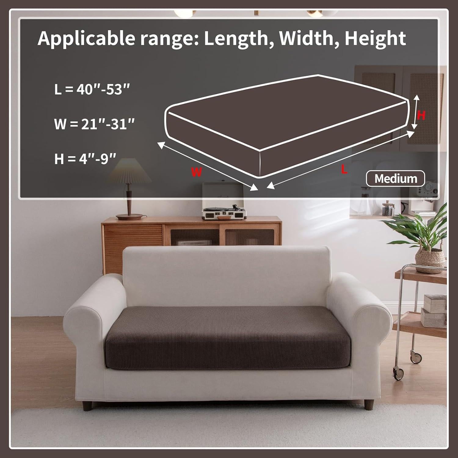 Funda de Sofá Seccional OHSIO Marrón Lavable Antideslizante