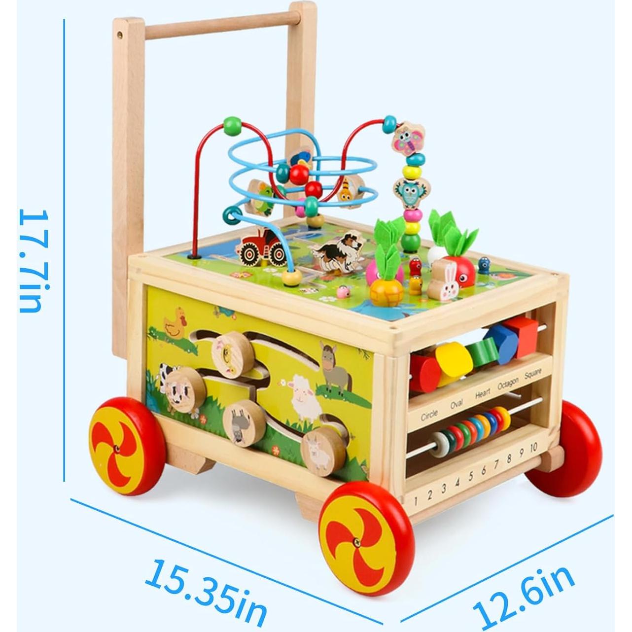 Cubo de Actividad de Madera 7 en 1 FOPNETS para Bebés 1+ Años