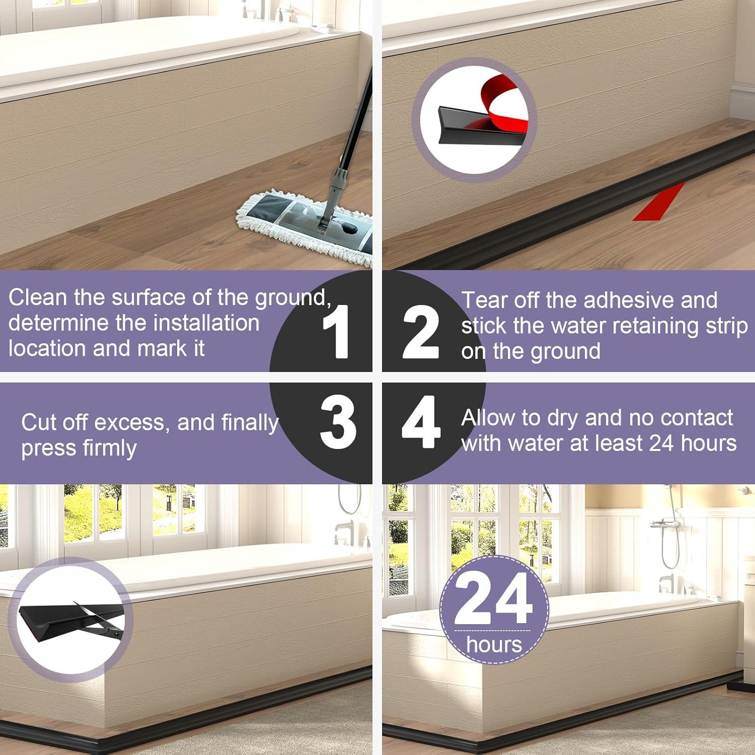 Umbral de Drenaje de Agua Hzetuu 0.8M Negro Silicona