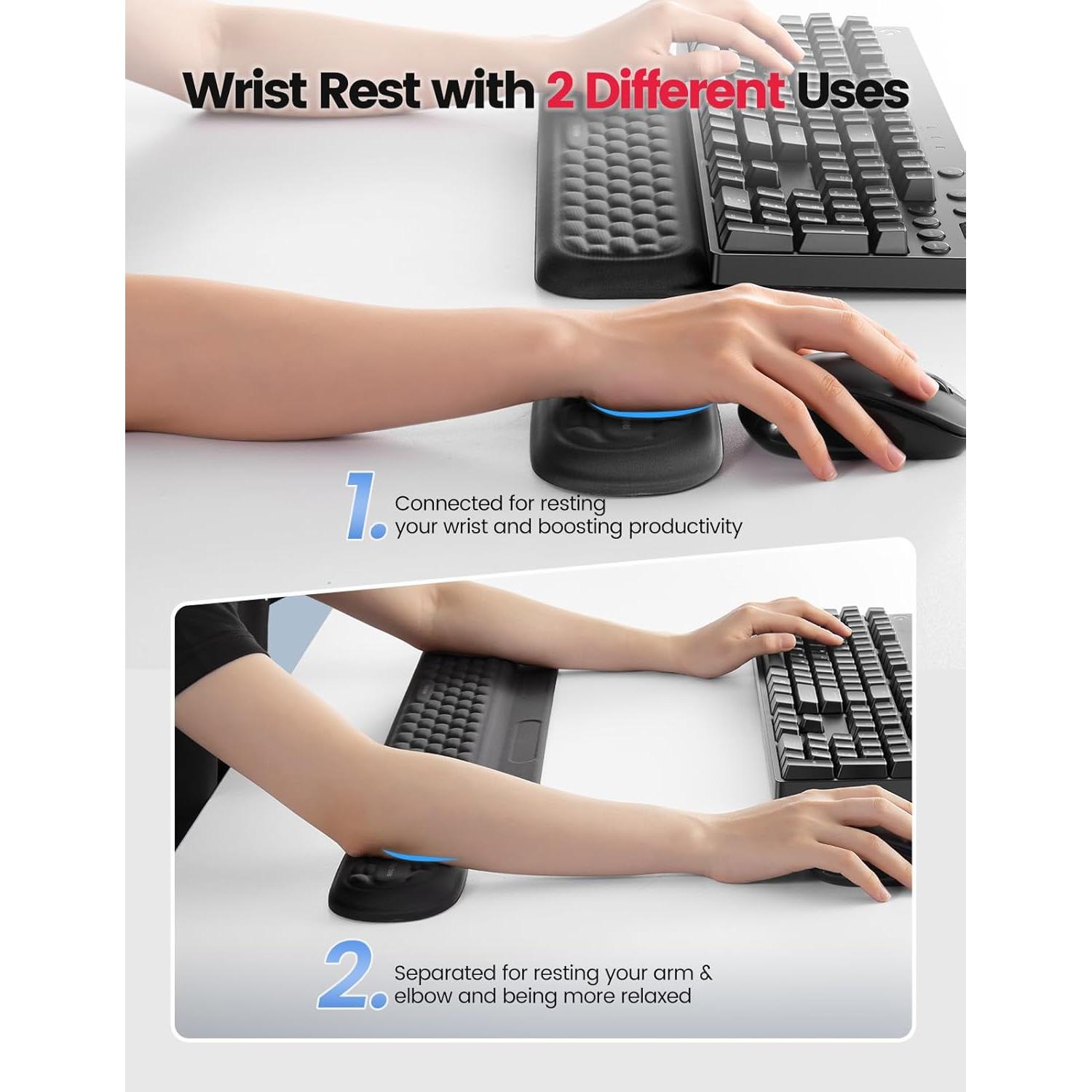 Conjunto Reposamuñecas Ergonómico Vaydeer Rosa - 2 Piezas