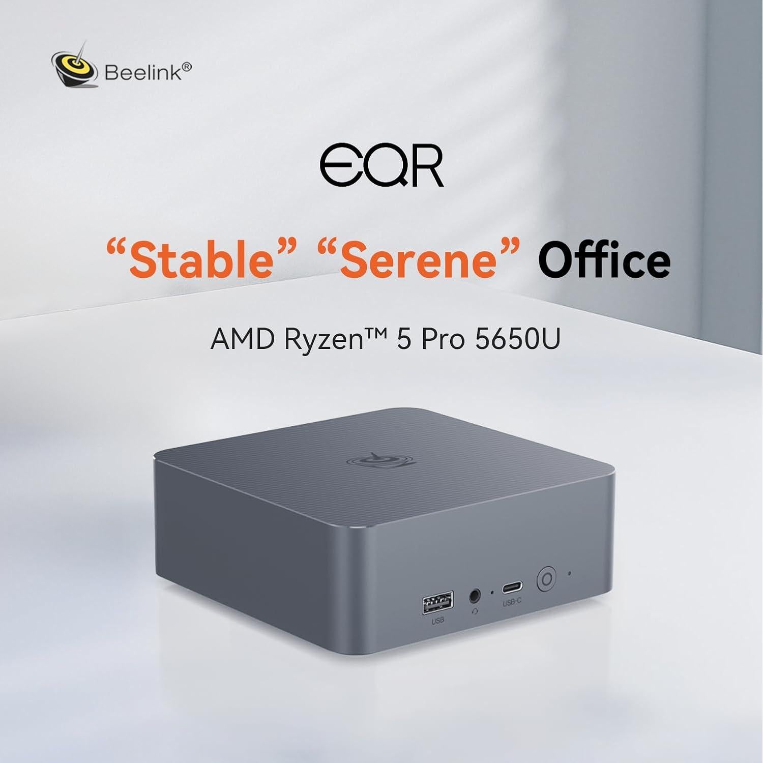 Mini PC Beelink EQR5, AMD Ryzen 5 5650U, 8GB RAM, 500GB SSD