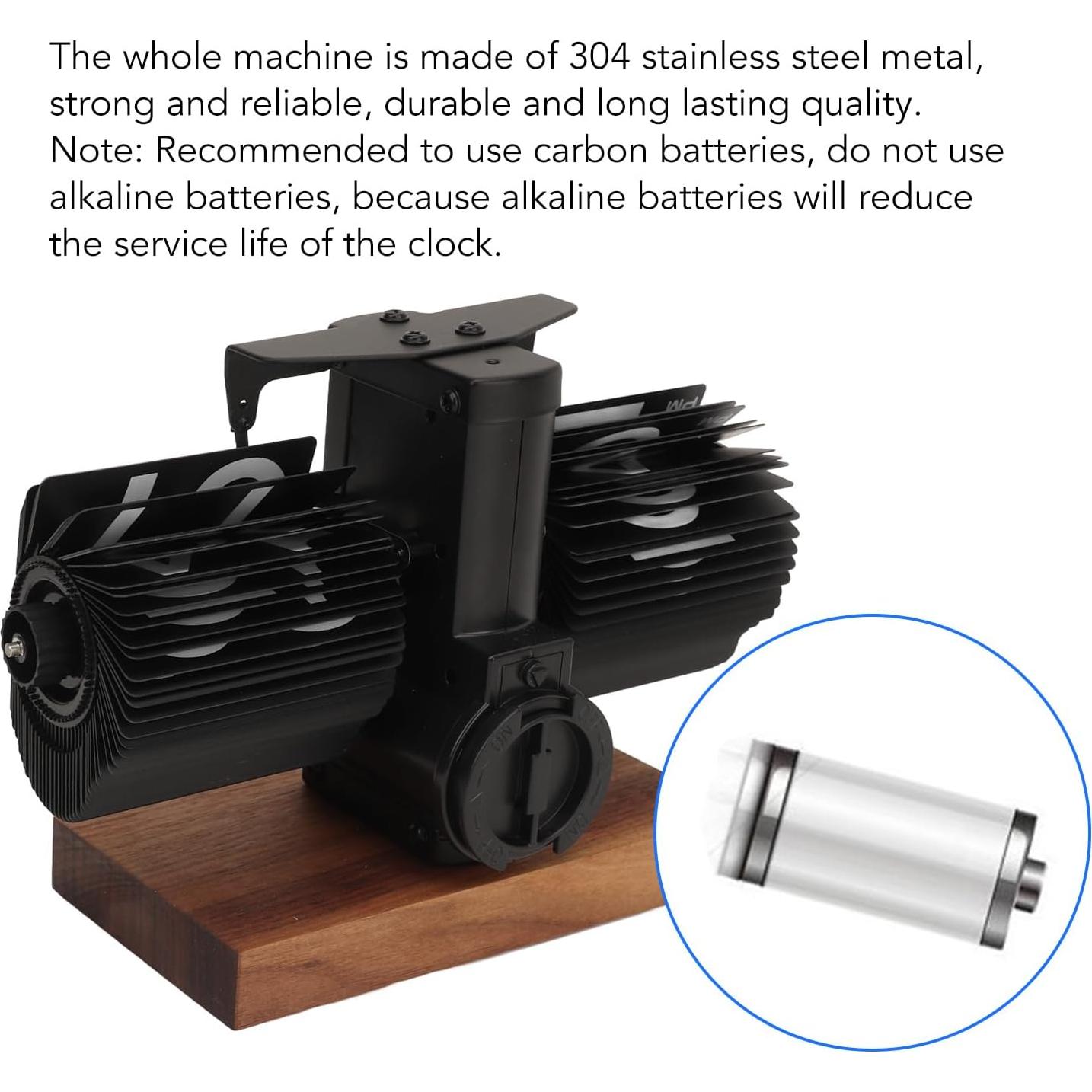 Reloj de Mesa Digital Retro Heayzoki Negro 14x20.5cm