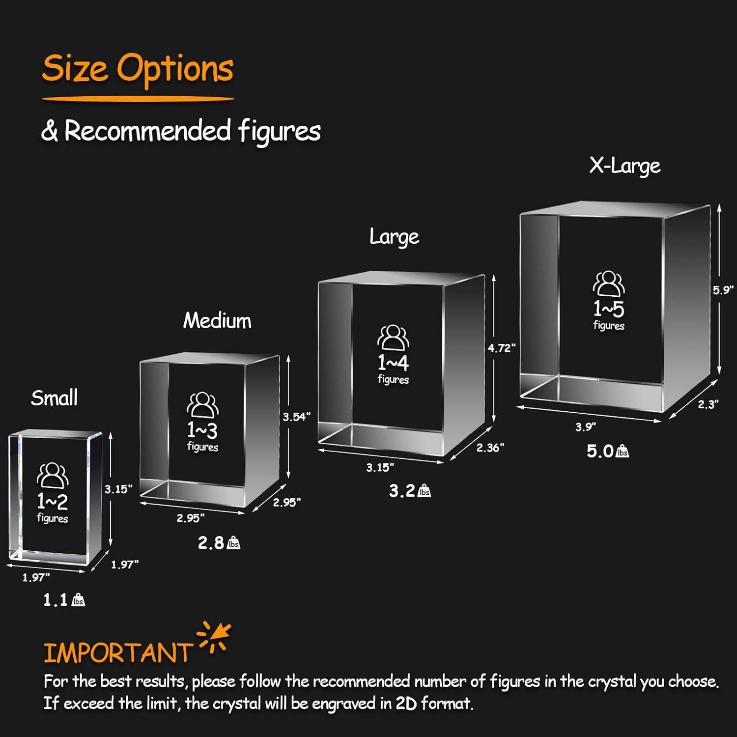Foto de cristal 3D personalizada PD 3DPIXDANCE 7.49x8.99 cm