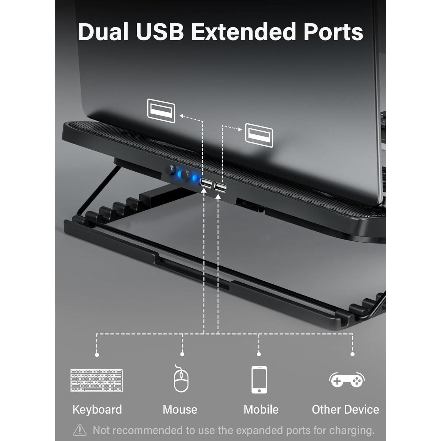 Base de Enfriamiento Kootek para Laptop 12-17" con 5 Ventiladores