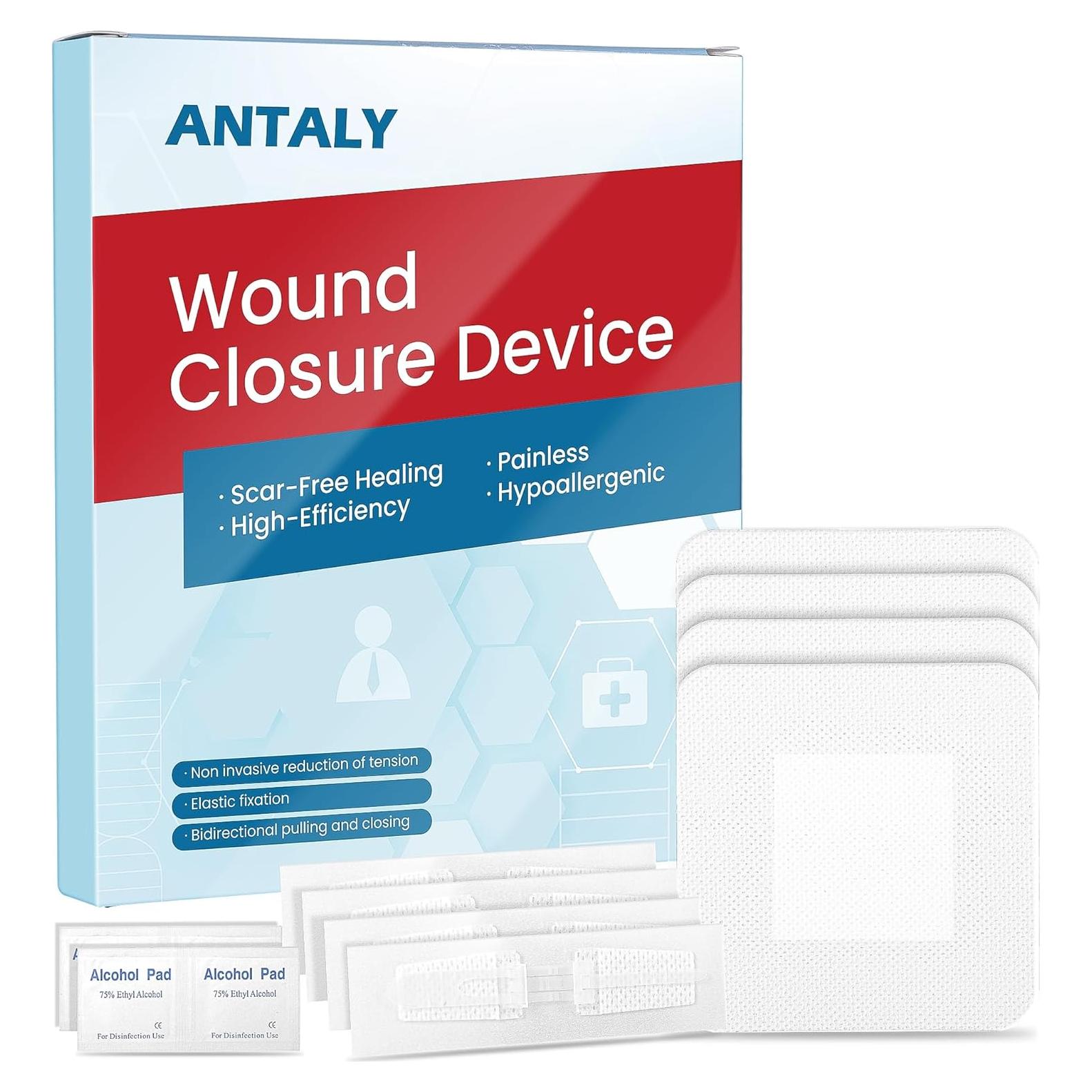 Tiras de Cierre de Heridas Antaly - Kit 4 Paquete Transpirables