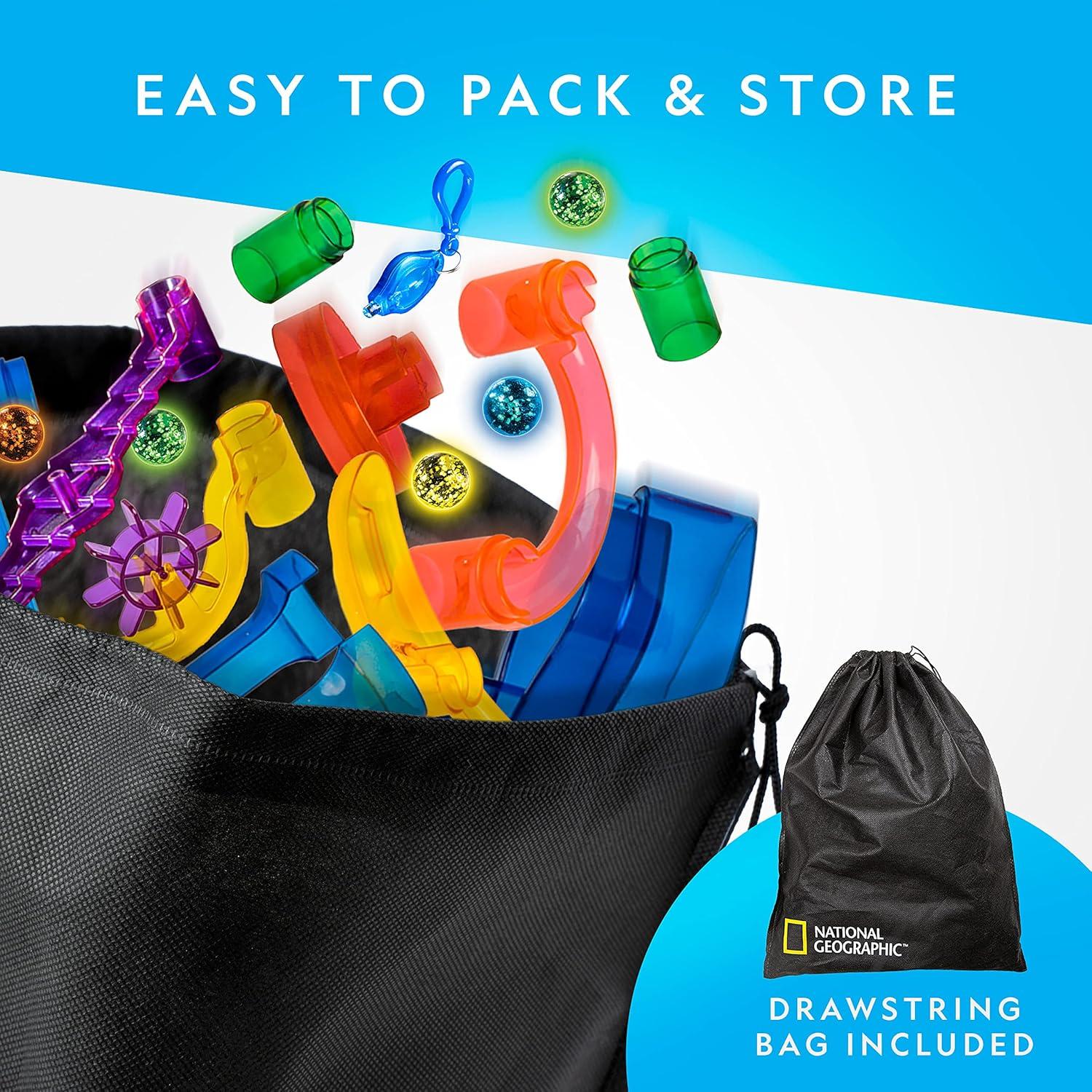 NATIONAL GEOGRAPHIC Set Carrera de Canicas Brillantes 15 Pzs