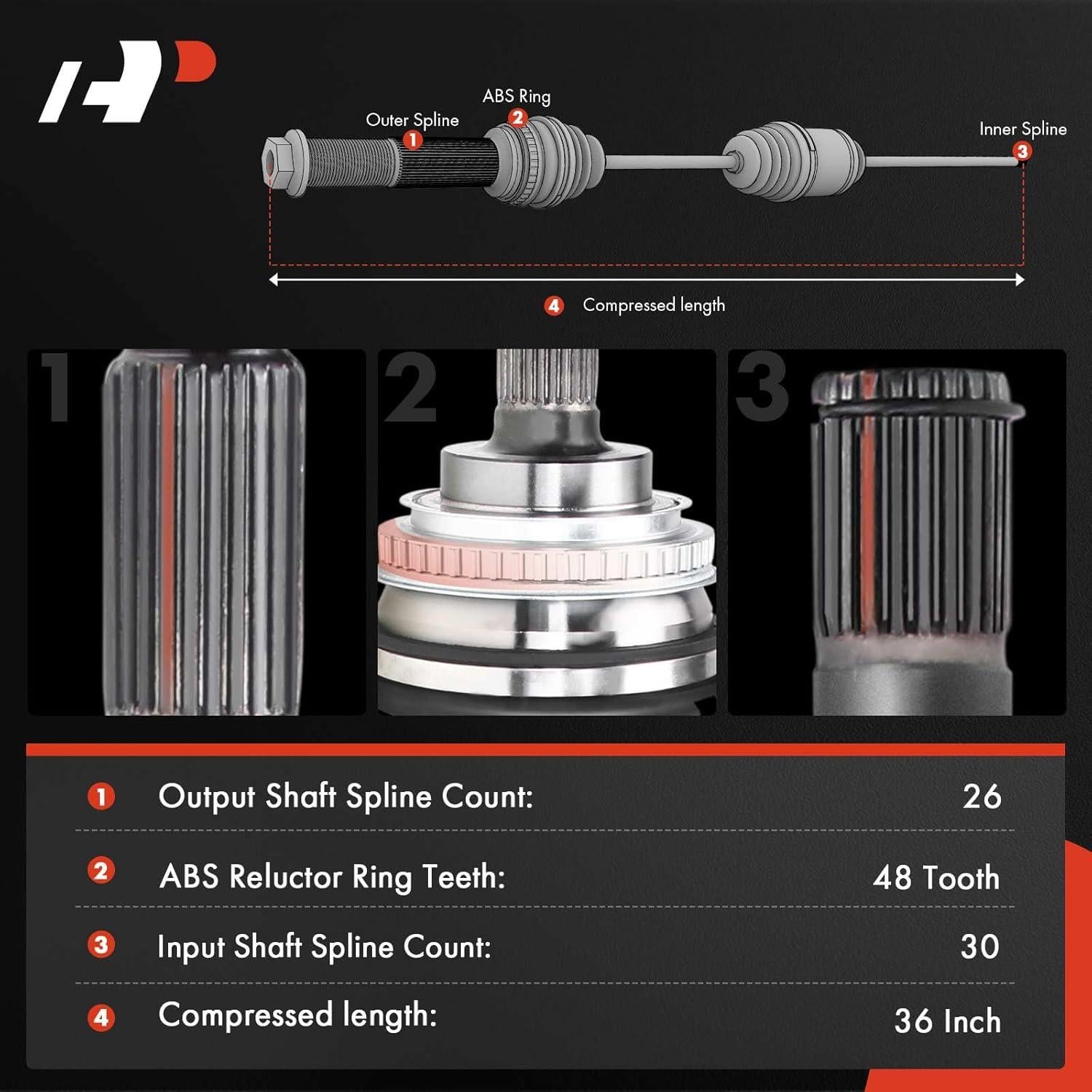 Eje CV Derecho A-Premium para Toyota Corolla 2005-2006 1.8L