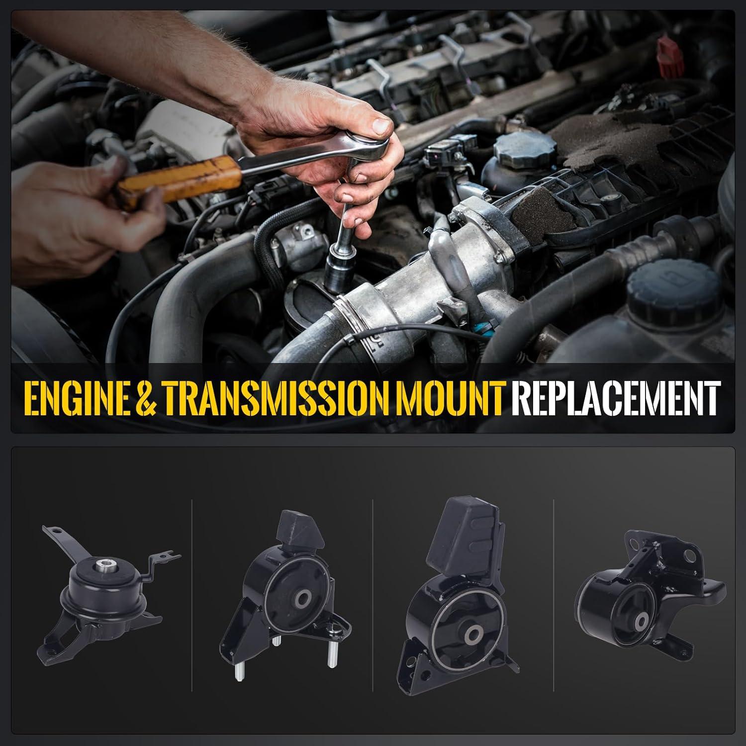 Juego de Montajes de Motor KUSATEC 4 Piezas Chevy Prizm Toyota Corolla 1998-2002