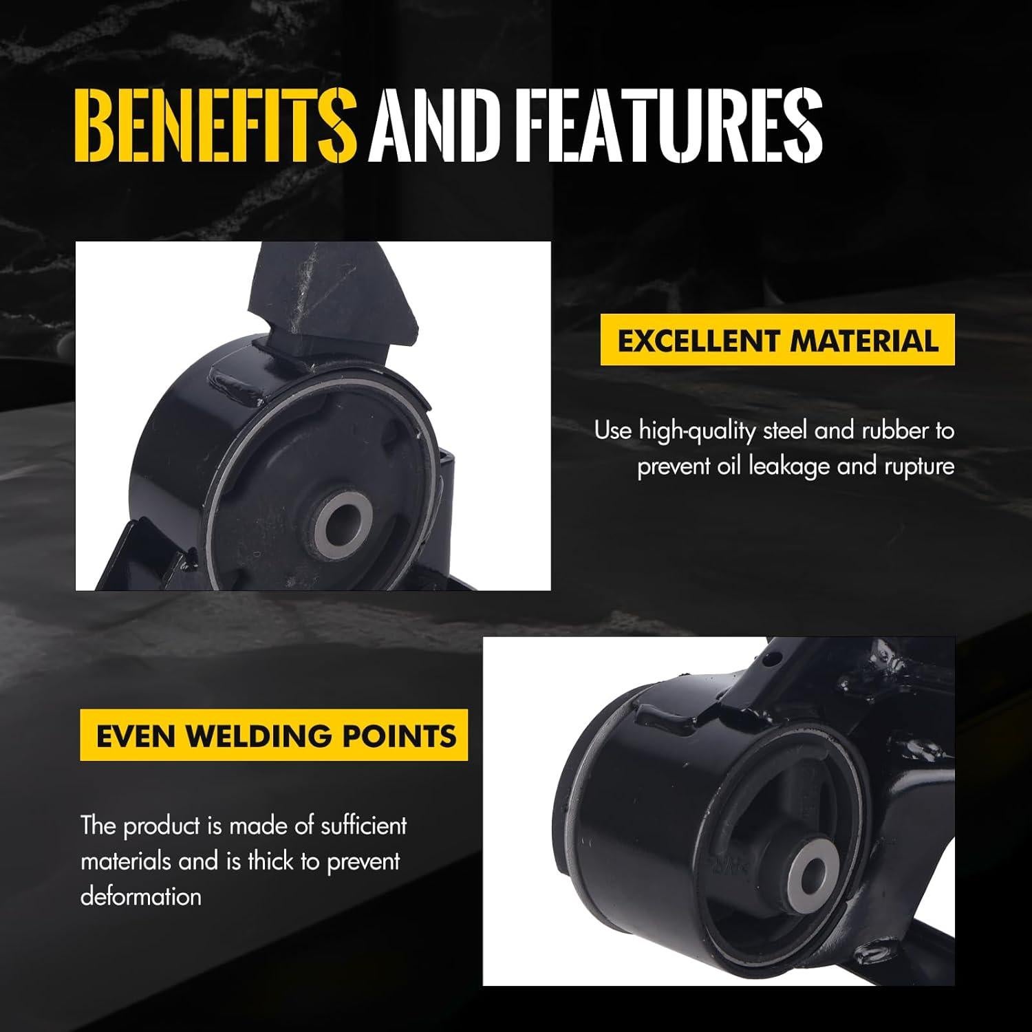 Juego de Montajes de Motor KUSATEC 4 Piezas Chevy Prizm Toyota Corolla 1998-2002