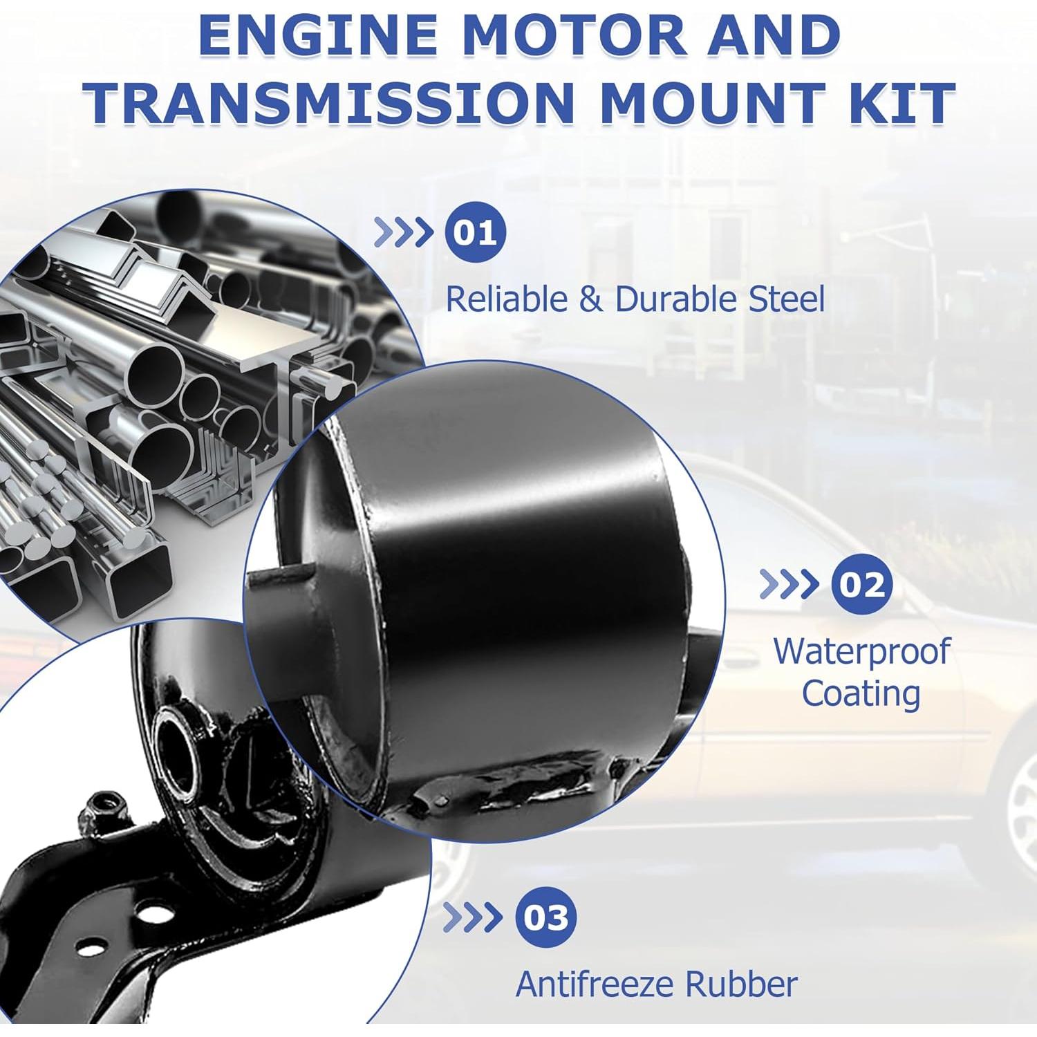 Juego de Soportes de Motor y Transmisión UnayKolb para Geo Prizm y Toyota Corolla