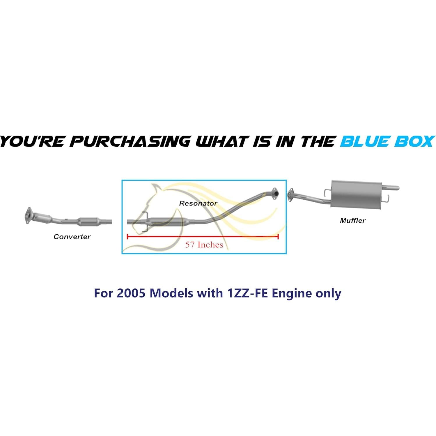 Tubería de Resonador Escape Northeastern Acero Inoxidable Toyota Corolla 2005-2008