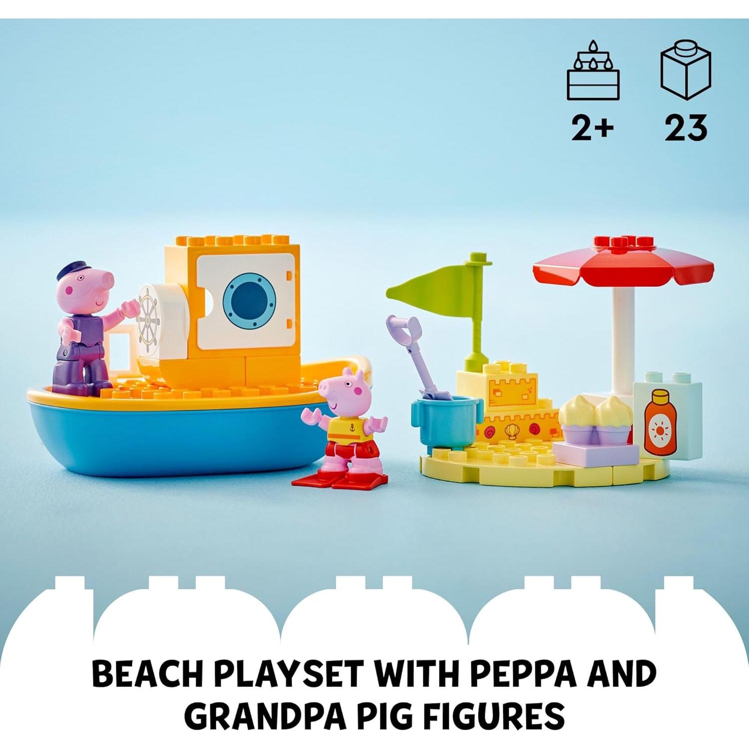 LEGO DUPLO Peppa Pig Viaje en Barco Juguete Acuático 23 Piezas