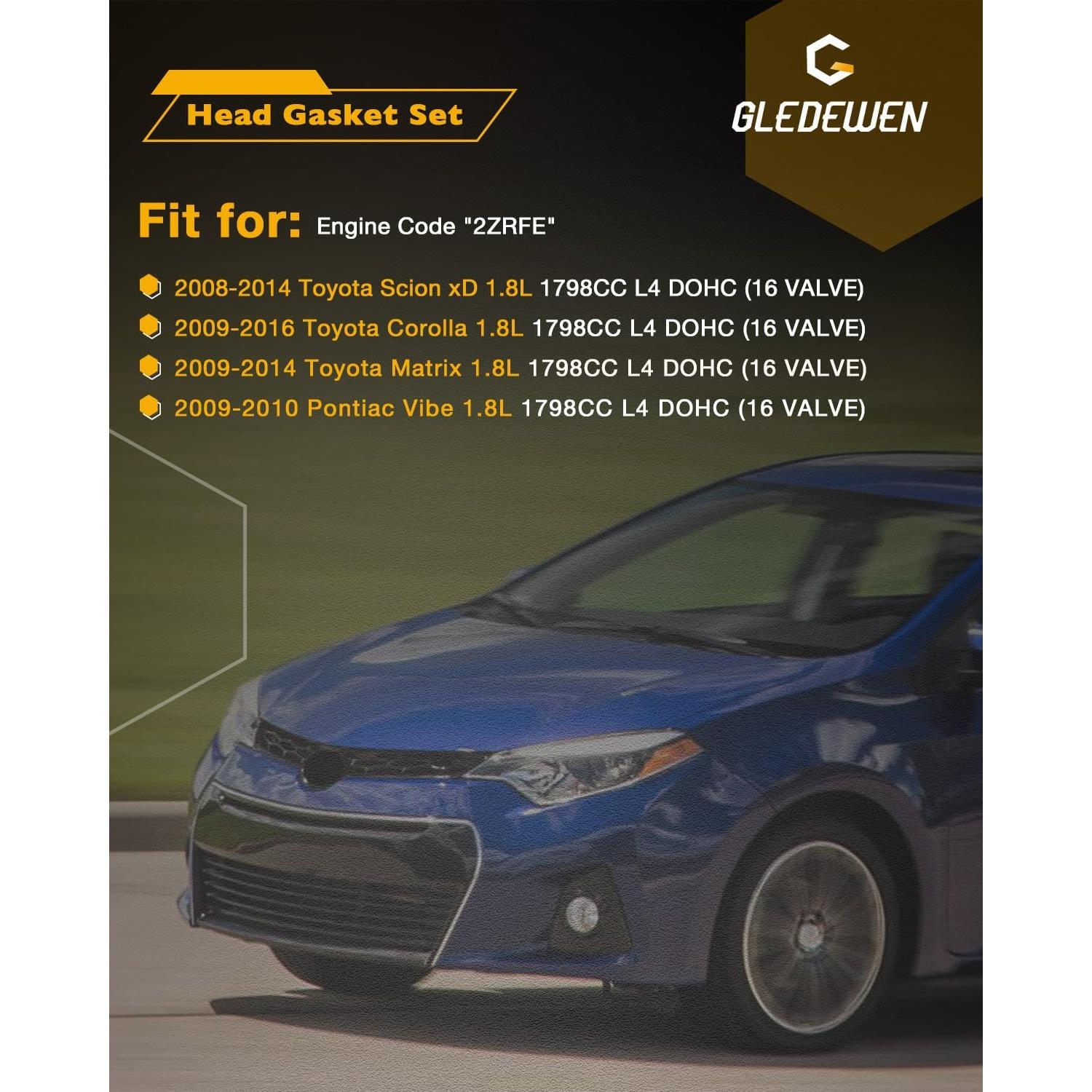 Juego de Juntas de Culata Gledewen 1.8L para Toyota Corolla