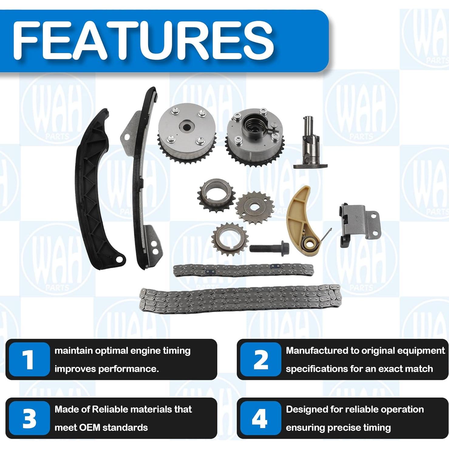 Kit de cadena de distribución VVT Wahparts para Toyota 1.8L