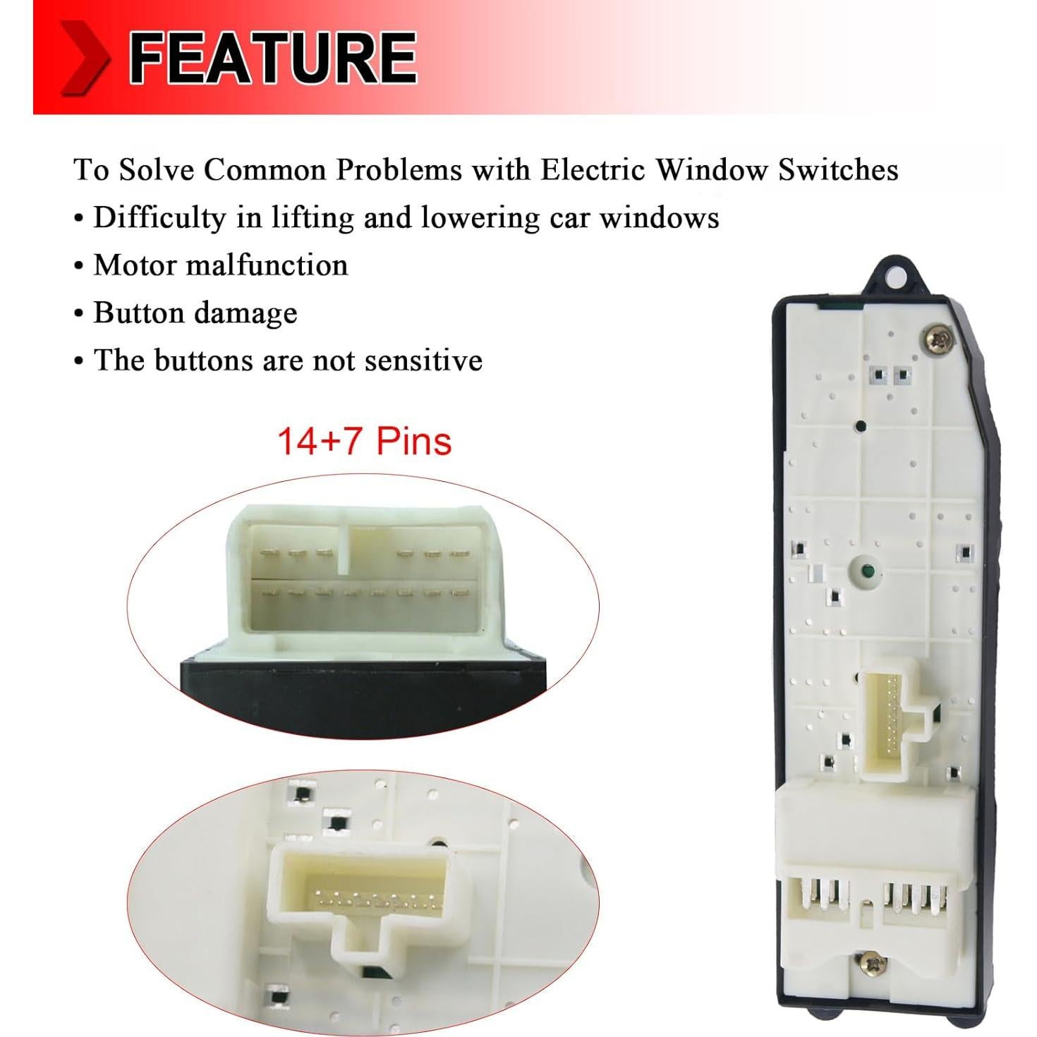 Interruptor Maestro Ventana Toyota Corolla 1998-2002 14+7 Pines