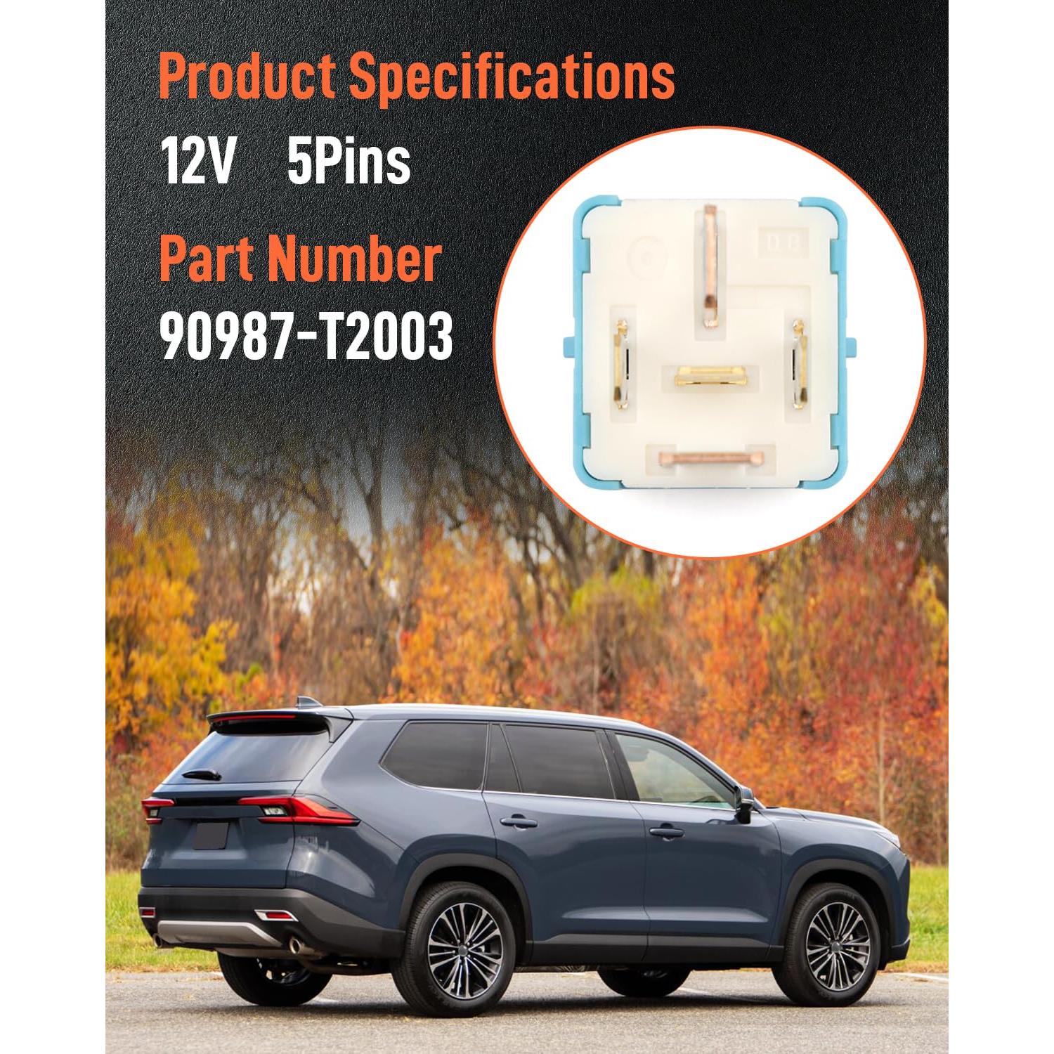 2 Relés 5 Pines 12V Quaneguzy para Toyota Avalon Corolla