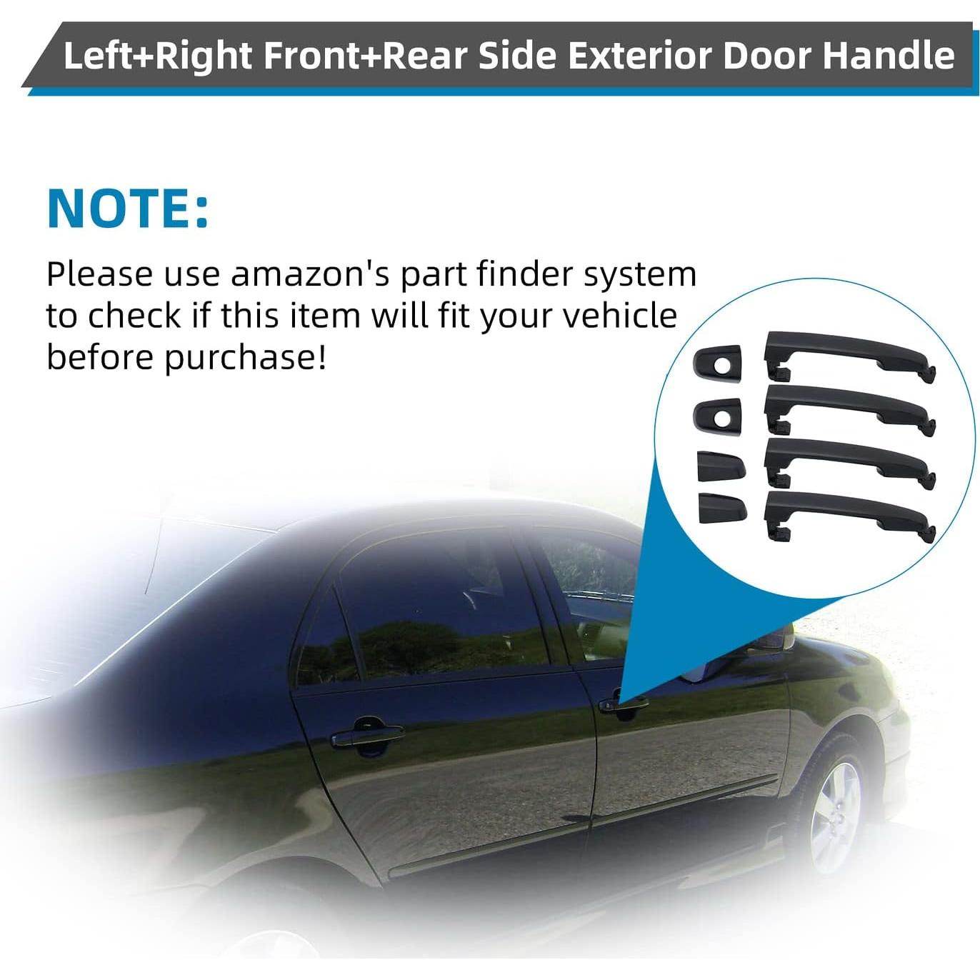 Kit Manijas de Puerta Exterior Negro Suave DEAL 4 Piezas