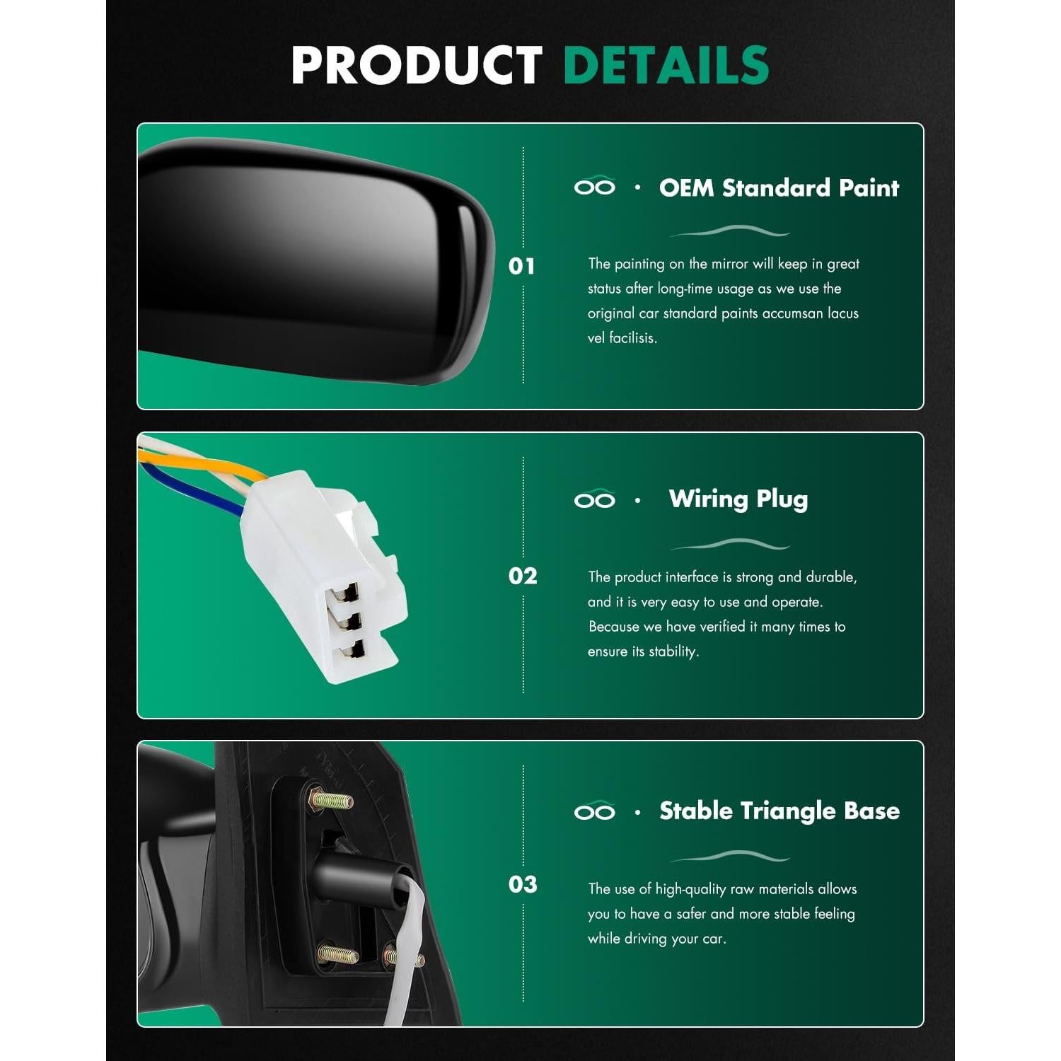 Espejo Lateral Izquierdo SCITOO Toyota Corolla 2003-2008