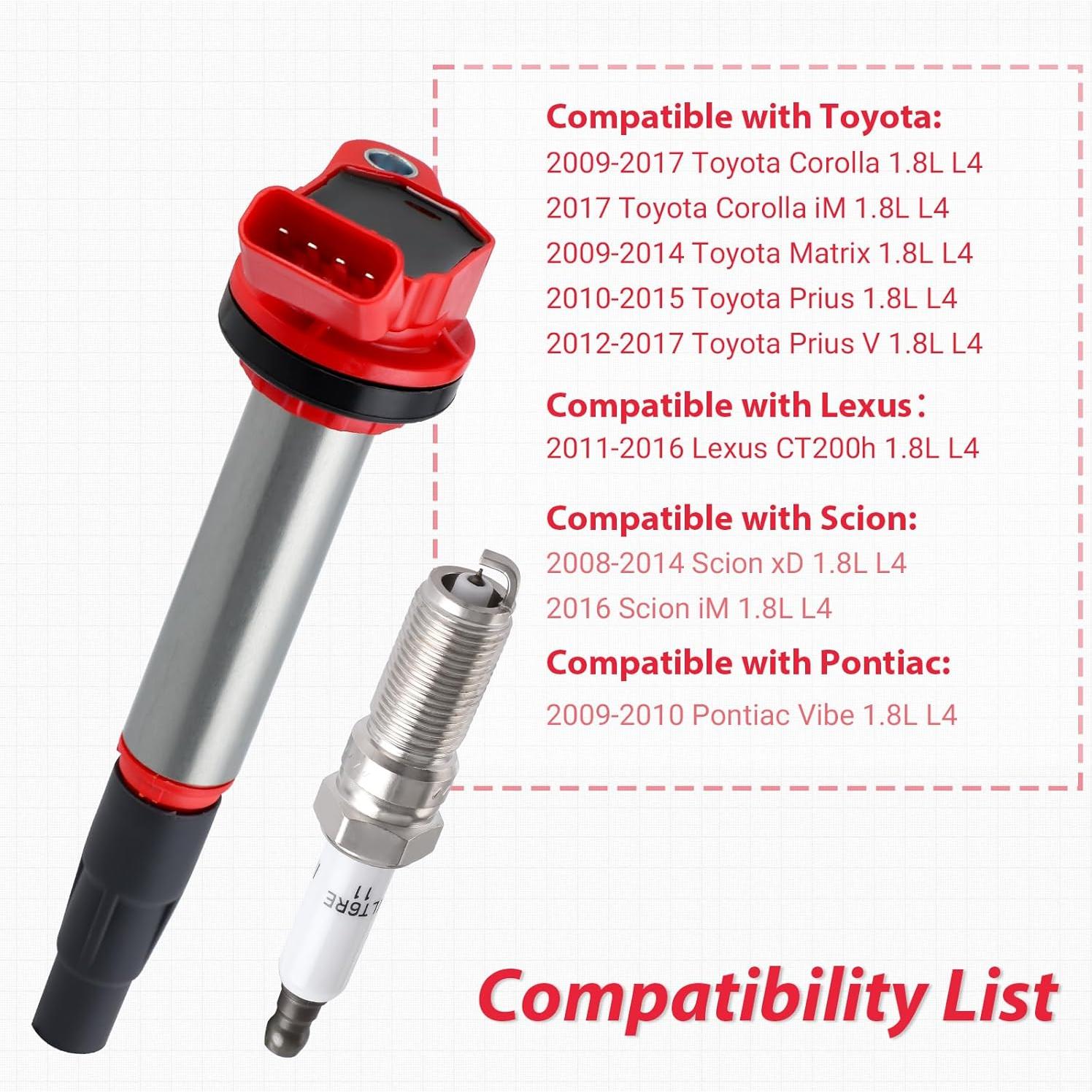 Paquete 4 Bobinas Encendido Pindex UF596 + Bujías Iridio