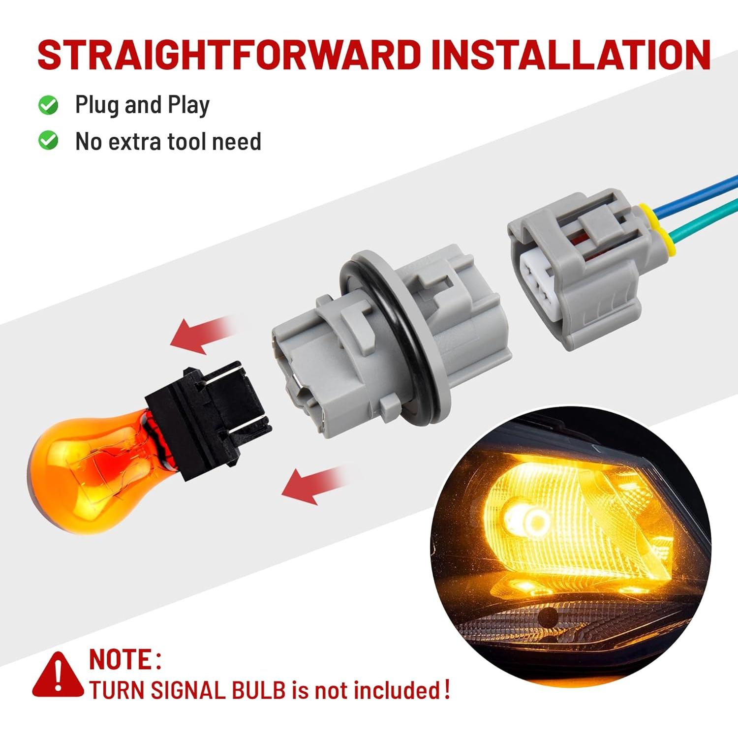 Enchufe de Luz de Giro Frontal RED WOLF 2 Pines para Toyota