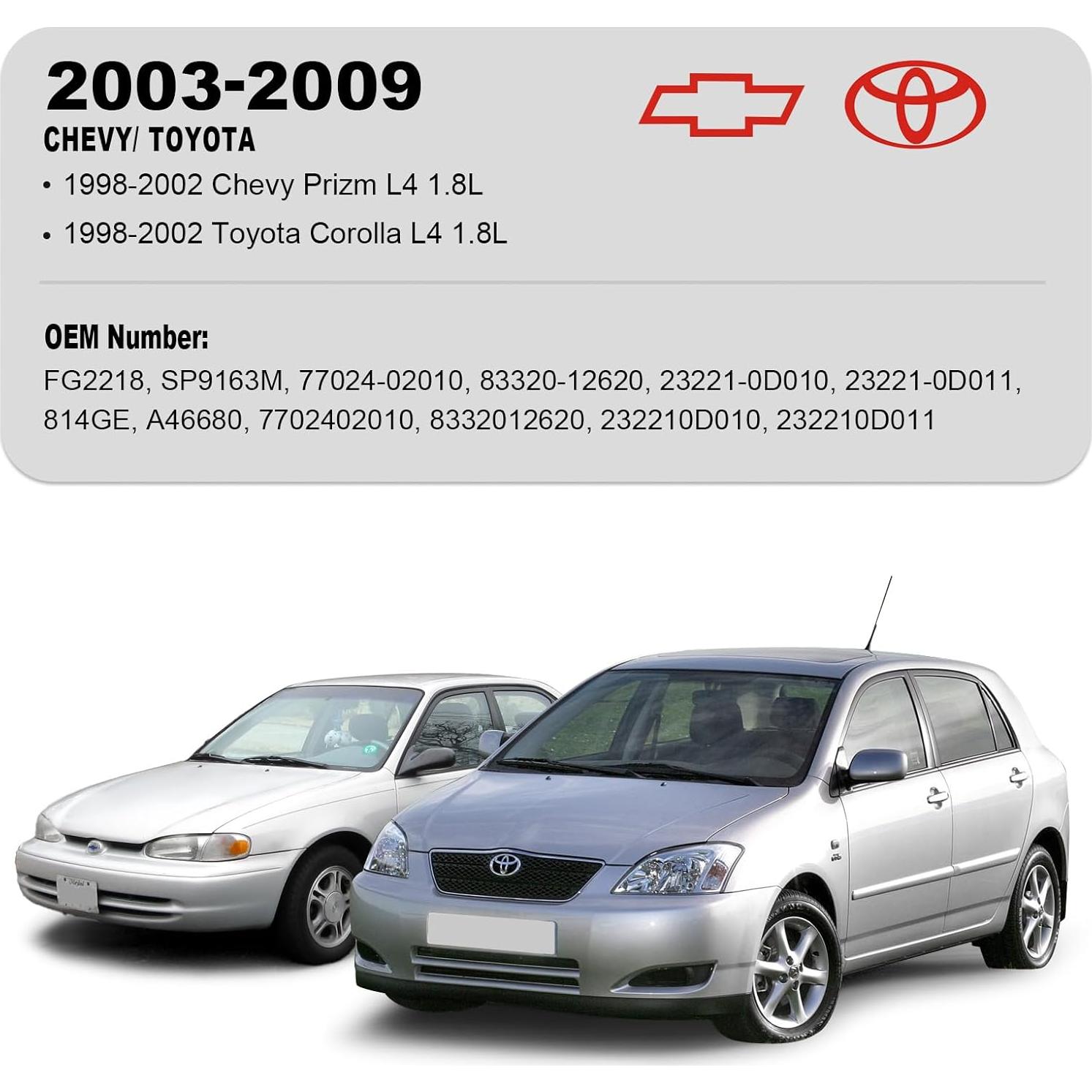 Bomba de Combustible Eléctrica JuFenix para Chevy Prizm y Toyota Corolla 1.8L