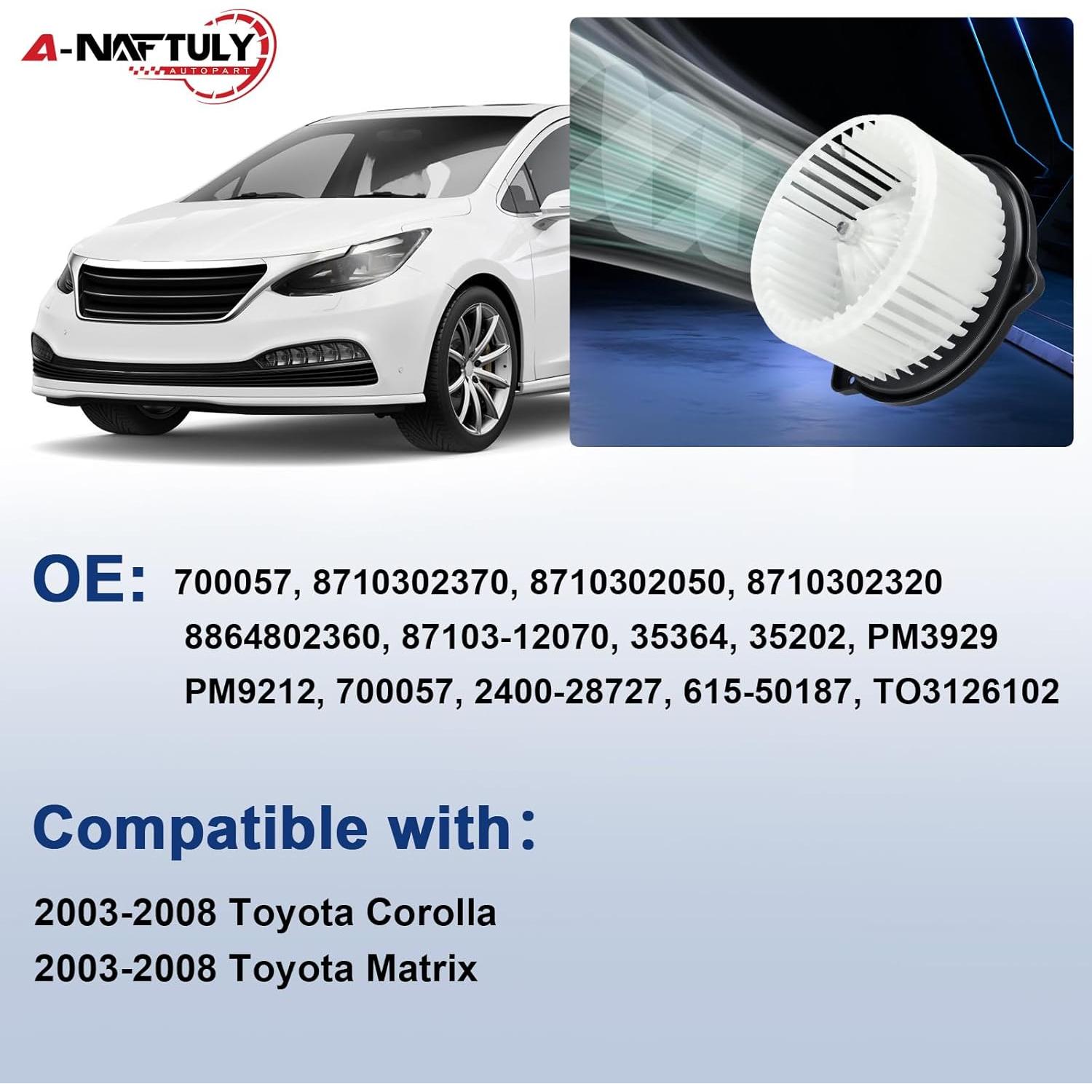 Motor de Soplador de AC A-NAFTULY para Toyota Corolla 2003-2008