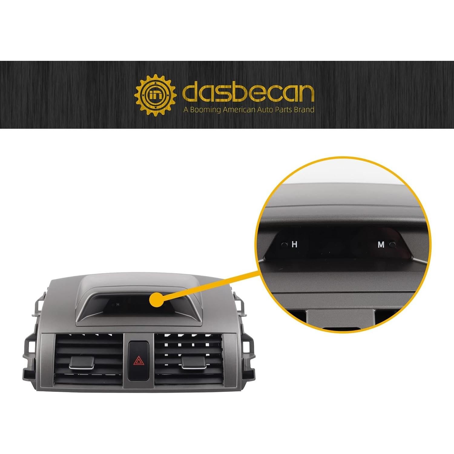 Panel de Ventilación A/C Dasbecan con Reloj para Toyota Corolla 2009-2013