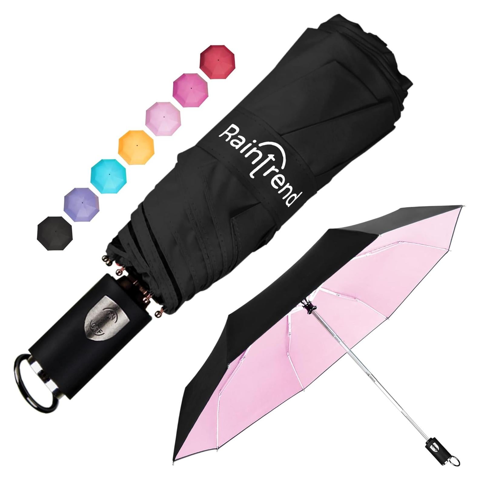 Sombrilla Compacta Automática Rosa UV 91 cm Plegable