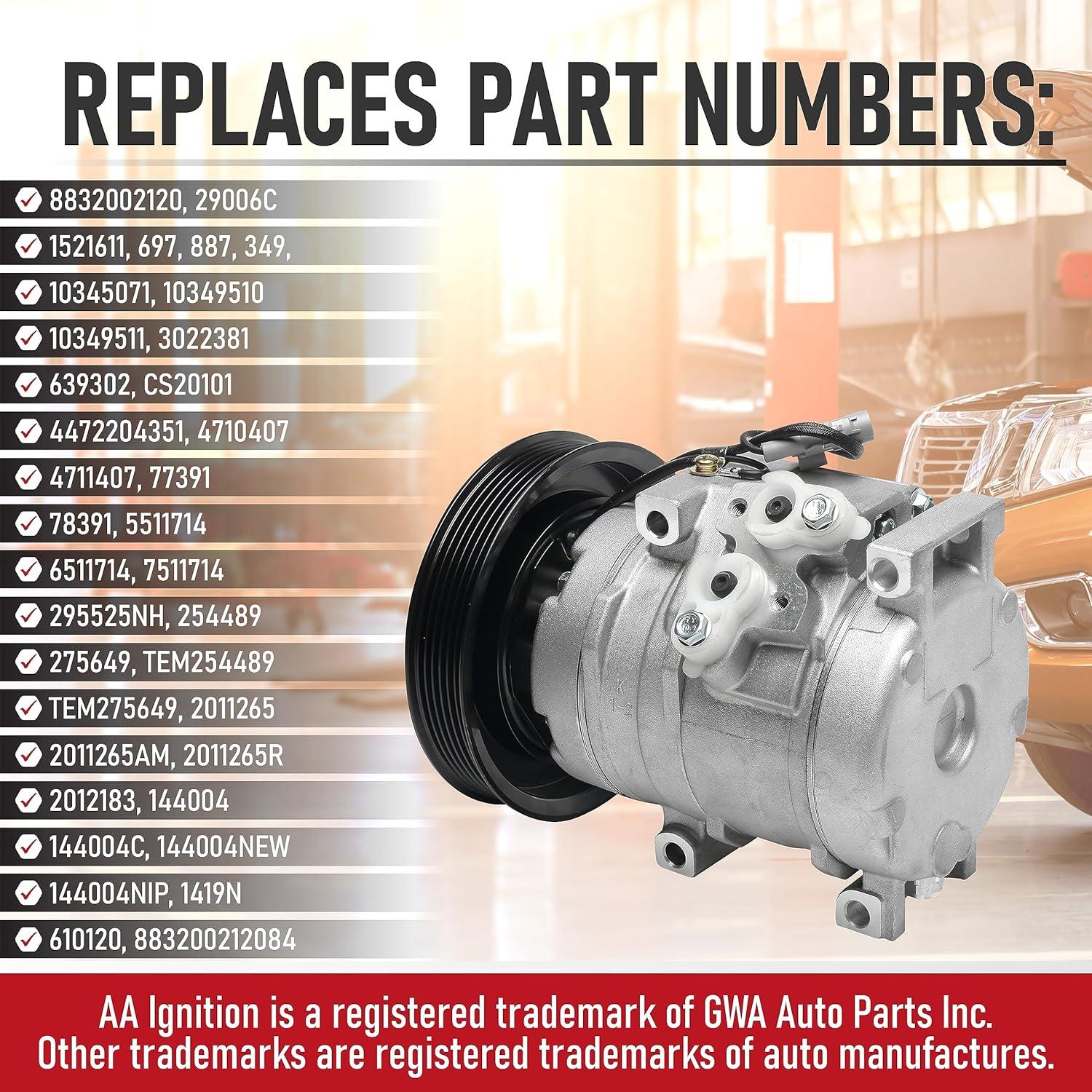 Compresor de Aire Acondicionado AA Ignition Toyota 1.8L