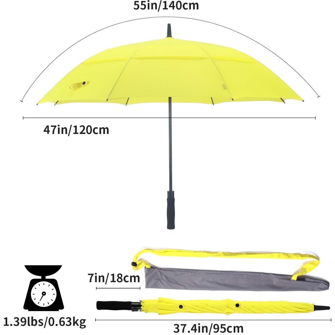 Paraguas de Golf RUMBRELLA 139,7 cm UV Doble Dosel Automático