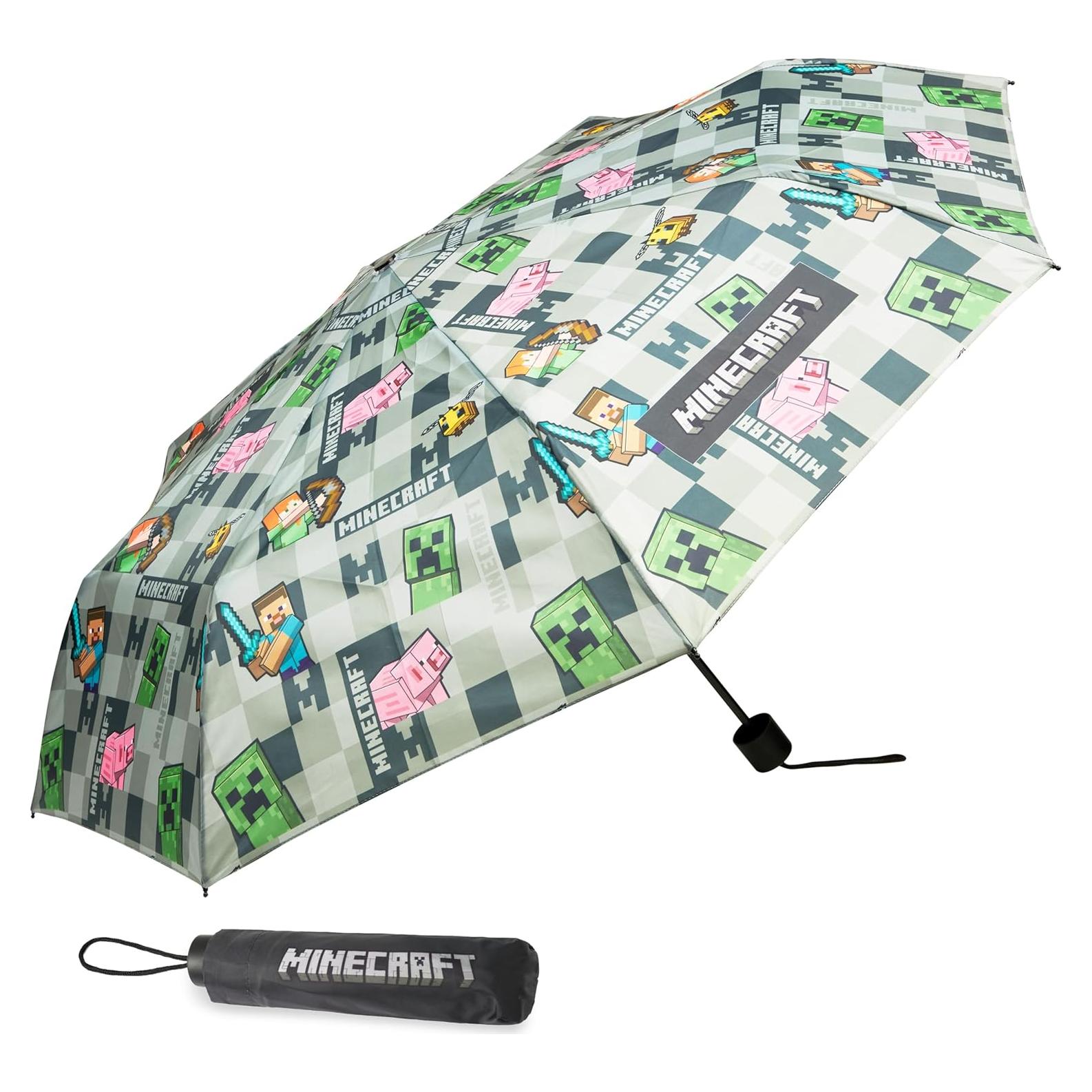 Sombrilla Plegable Minecraft para Niños - Compacta y Ligera