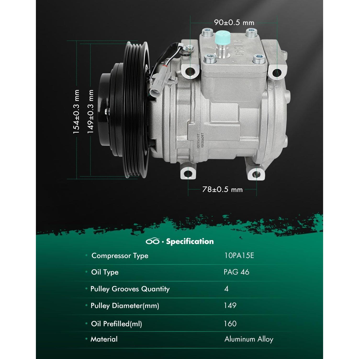 Compresor de AC SCITOO para Toyota Corolla 1.6L 1989-1997