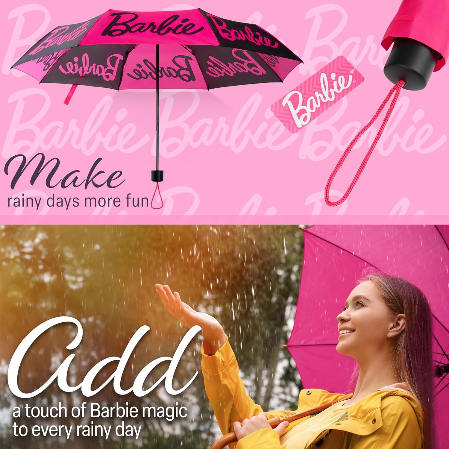 Paraguas Plegable Barbie Telescópico Compacto 25.8x5.7cm